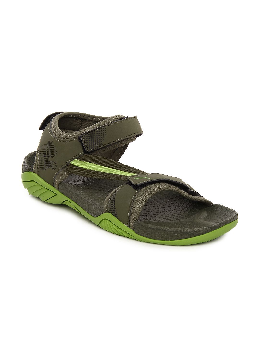 puma sandals green