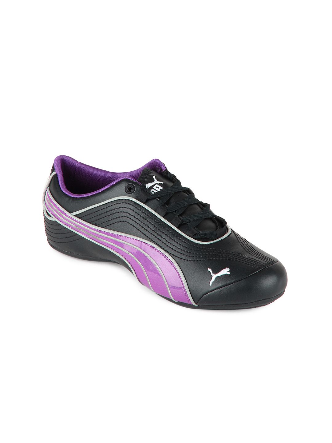 puma black and purple shoes