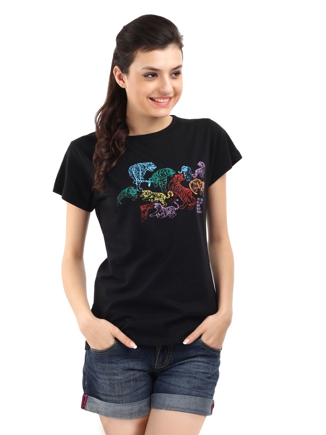 Tantra Women Tiger Black T-shirt