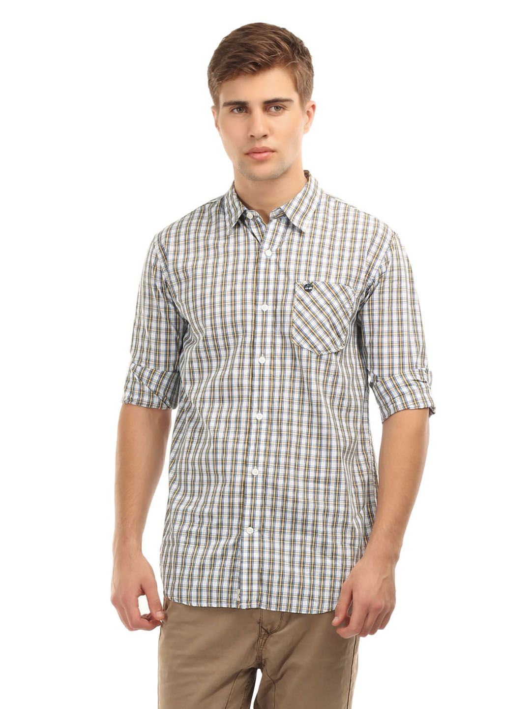 Timberland Men White Check Shirt