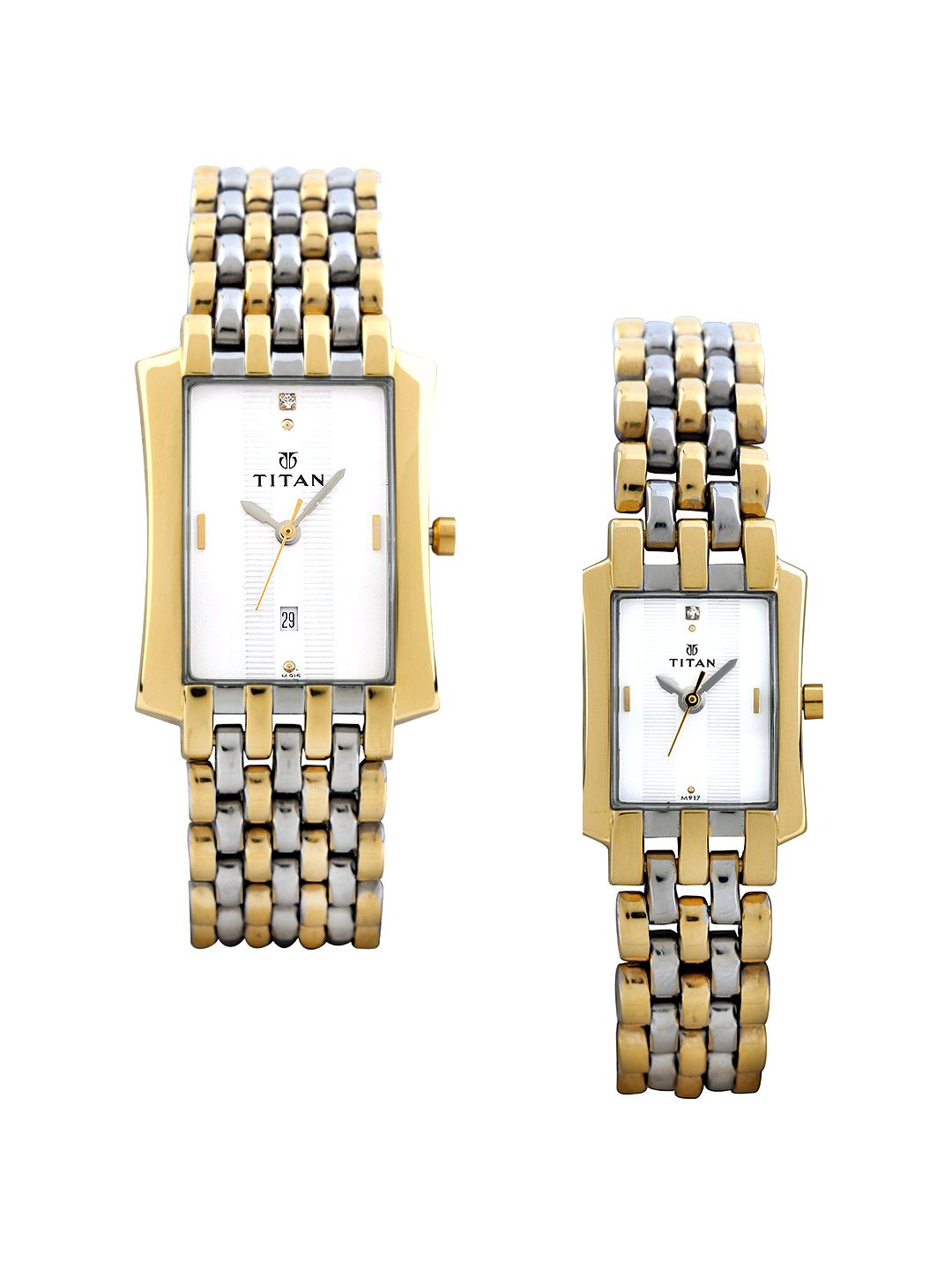 Titan Bandhan Set of 2 His & Her Watches NE19272927BM01 Price in India