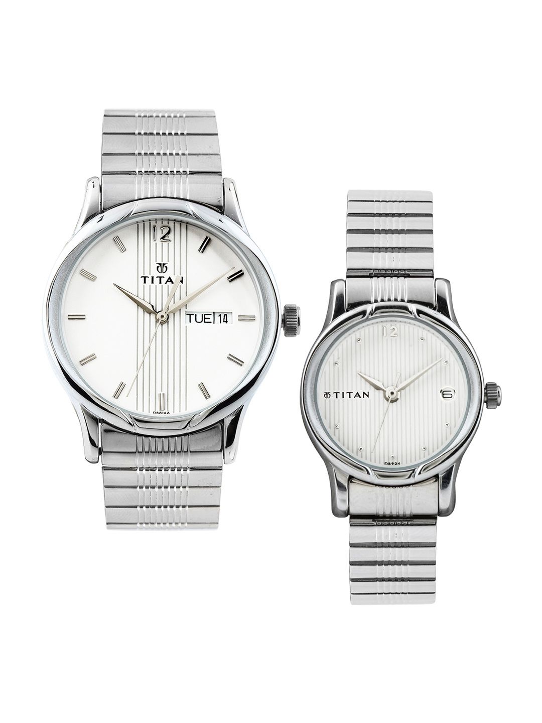 Titan Bandhan Set of 2 His & Her Off-White Dial Watches NE15802490SM03 Price in India