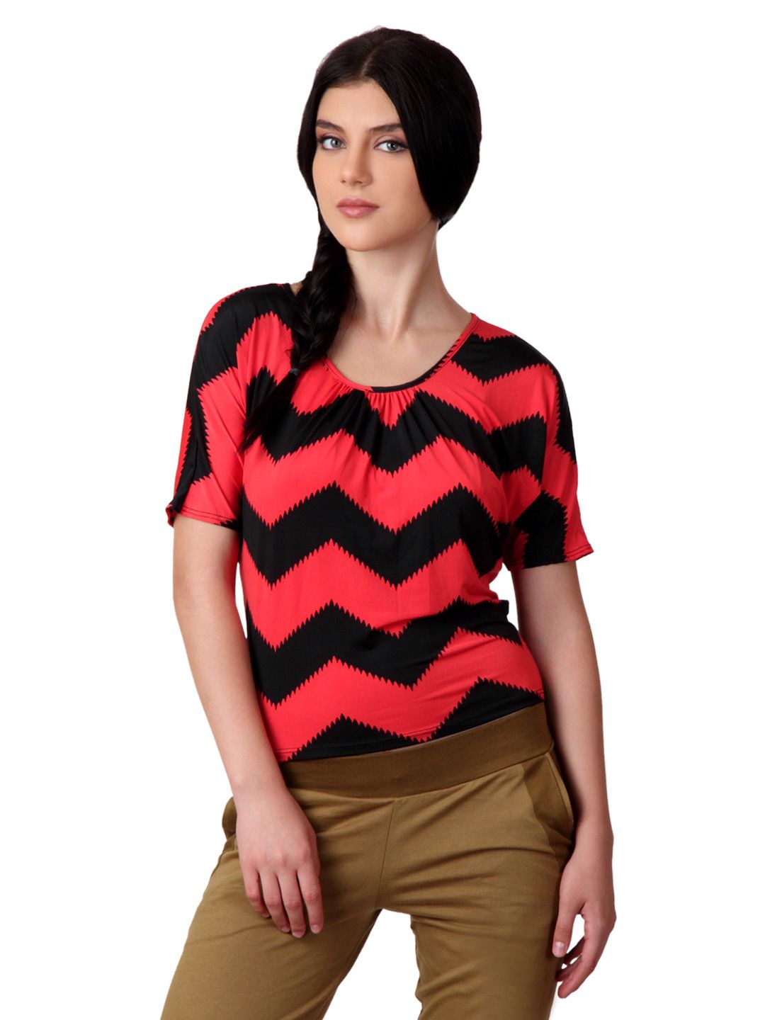 Tonga Women Black & Red Top