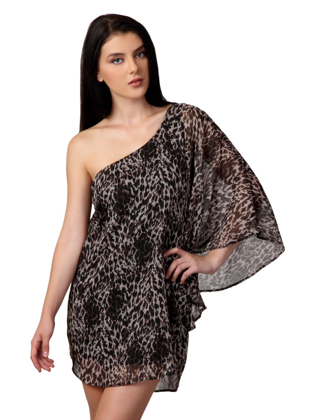 Tonga Women Printed Brown Dress