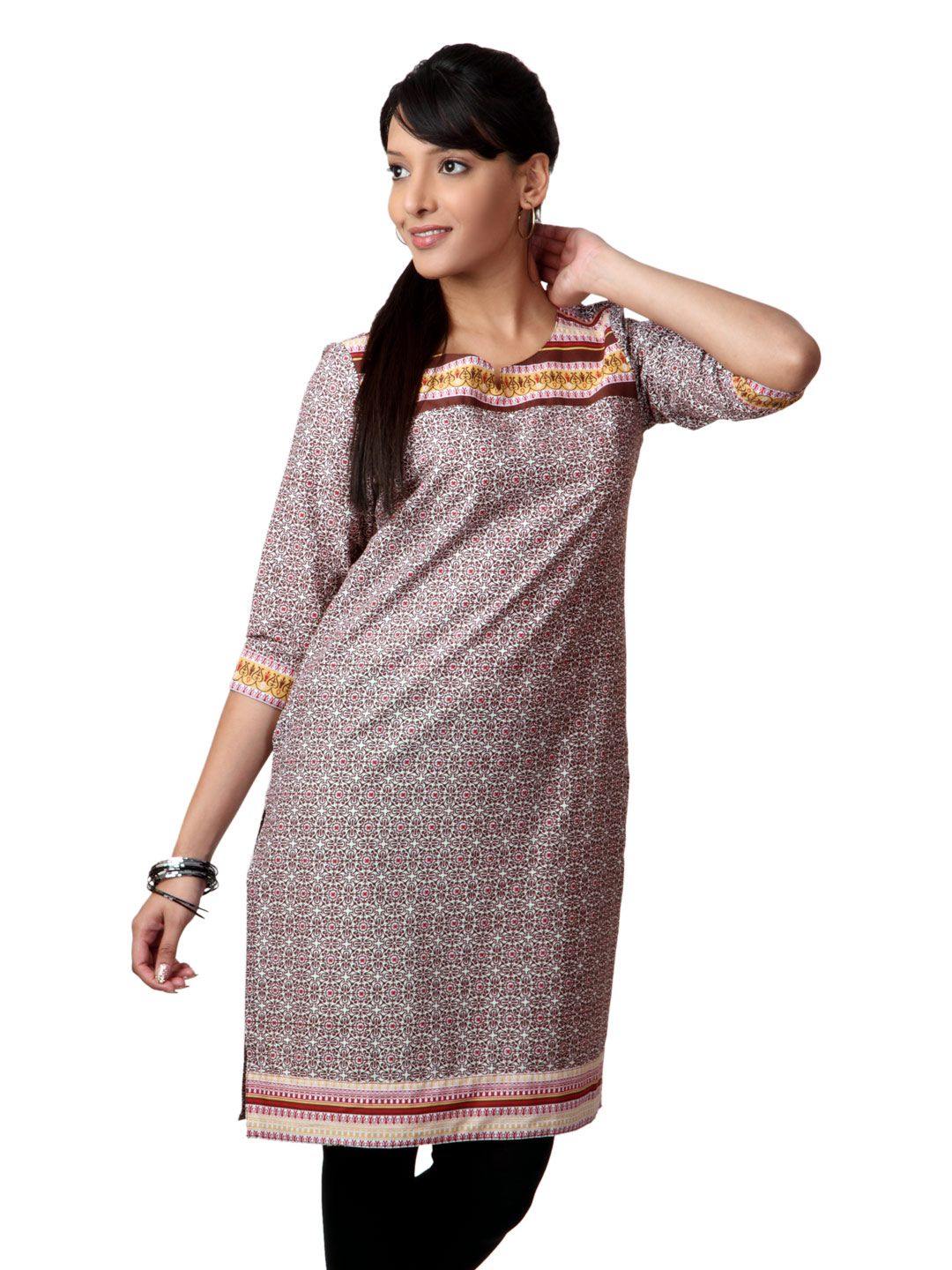 Vishudh Women Brown Printed Kurta