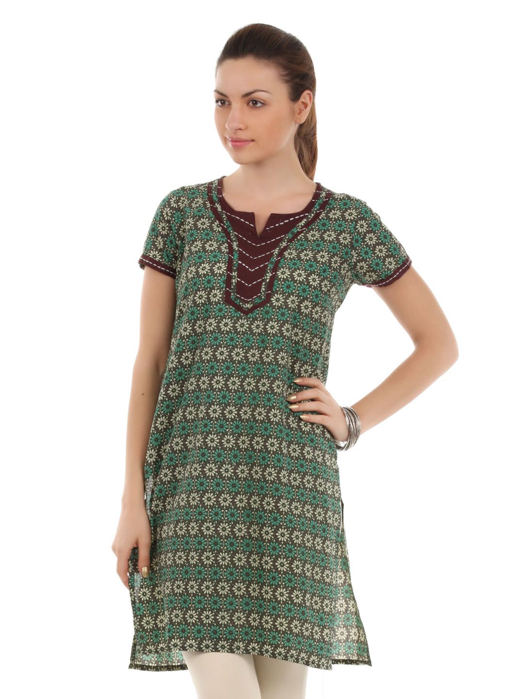 Vishudh Women Green Kurta