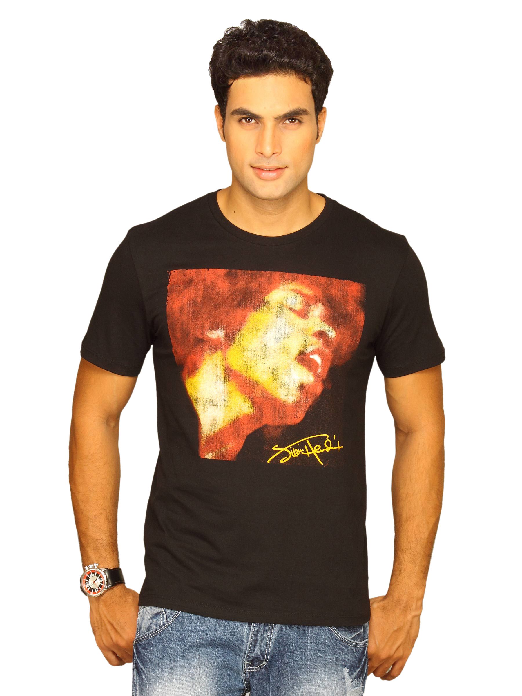 Jimi Hendrix Men's Photo Black T-shirt