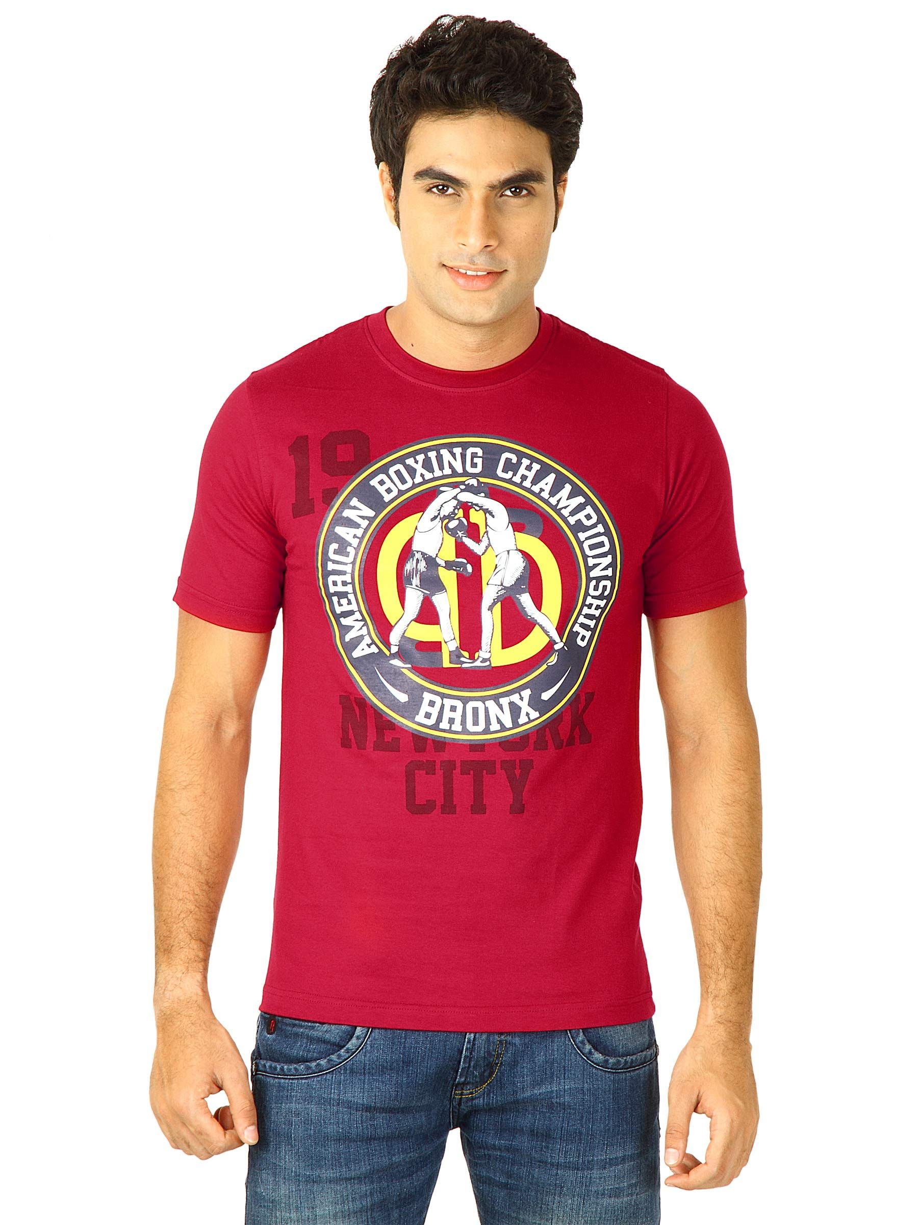 Locomotive Men Solid Langworth Red T-Shirts