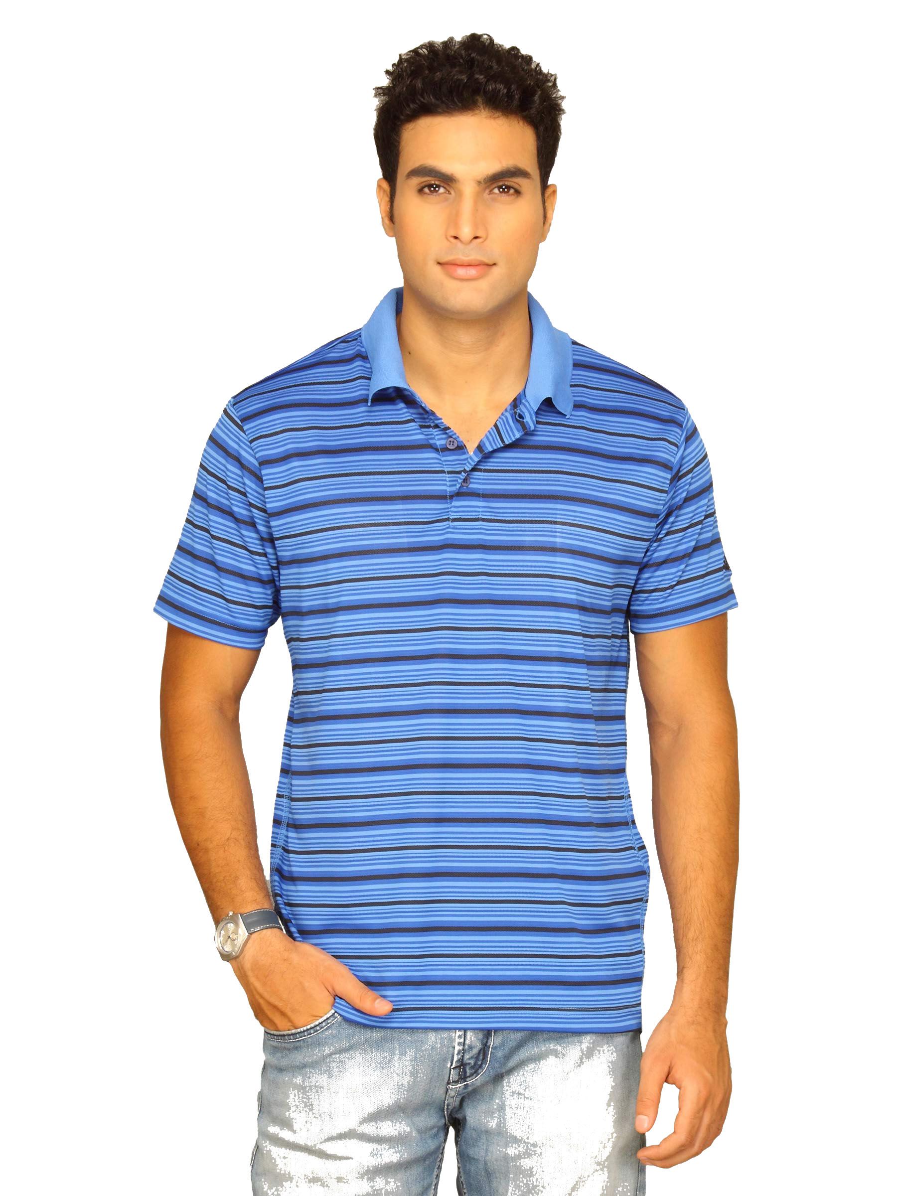 ADIDAS Men's Gym Polo Blue Black T-Shirt