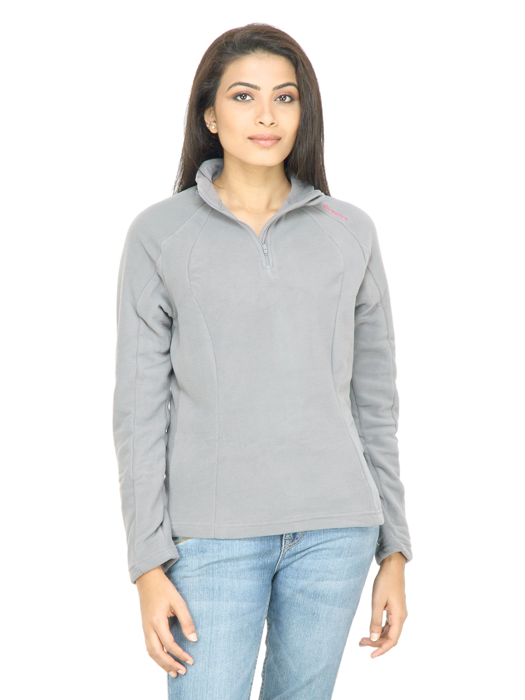 Quechua Women  Fleece Grey Sweatshirt