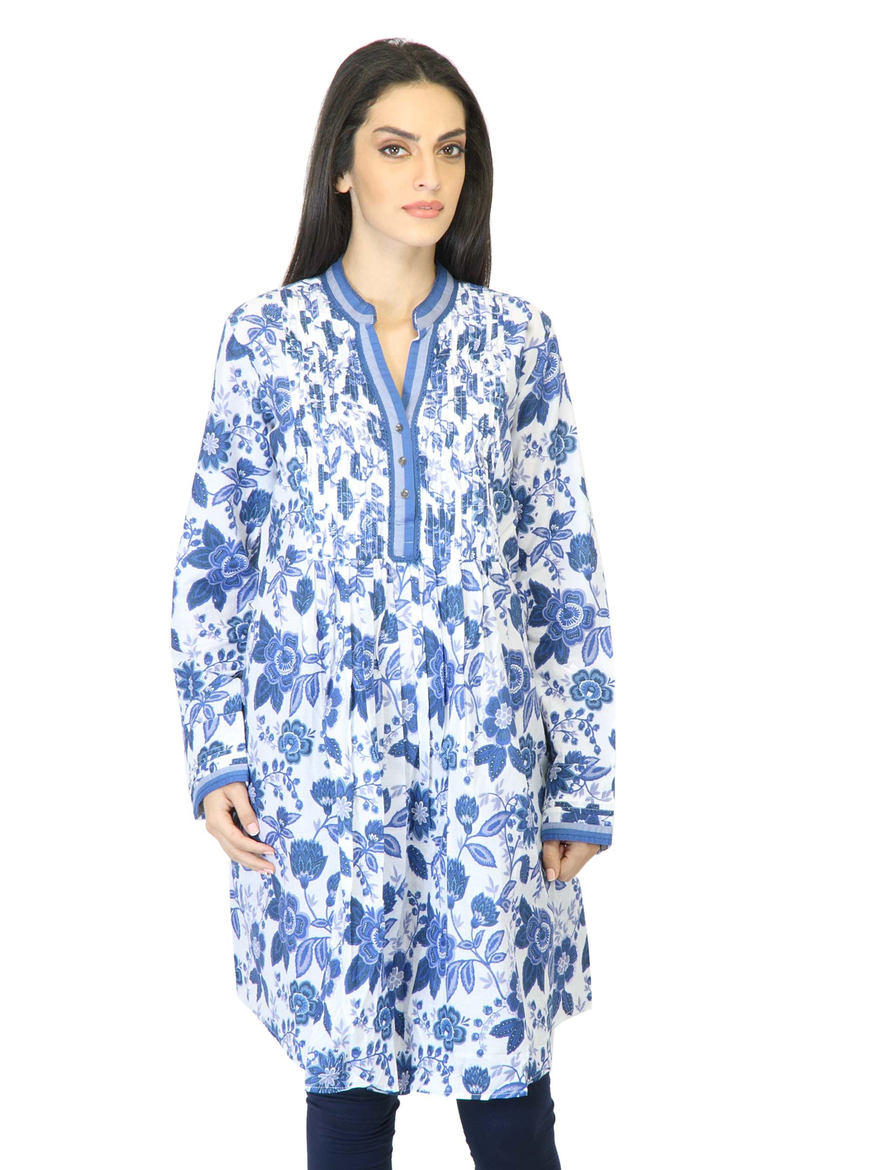 BIBA Women Printed Blue Kurta