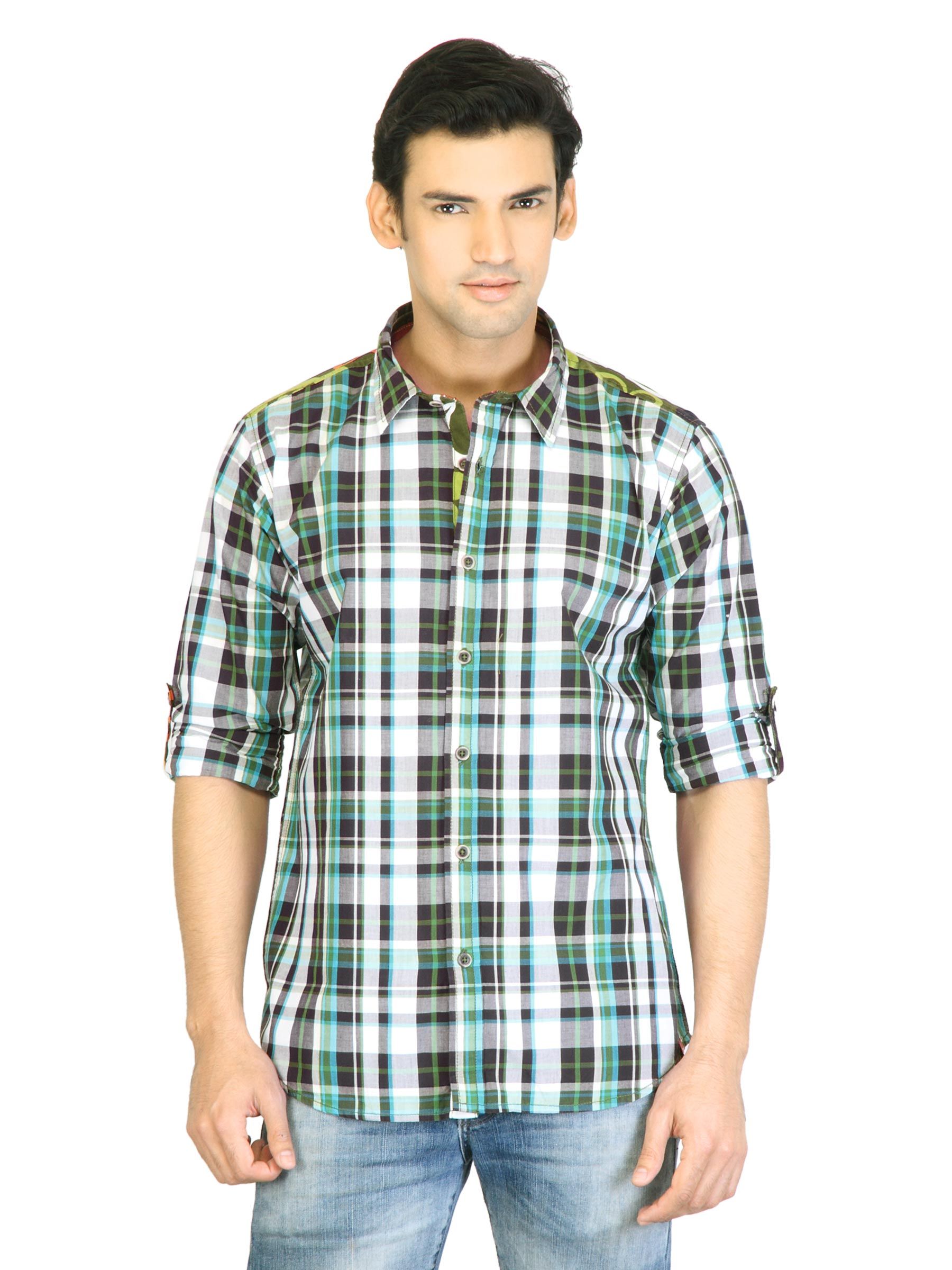 Probase Men Brown Check Shirt