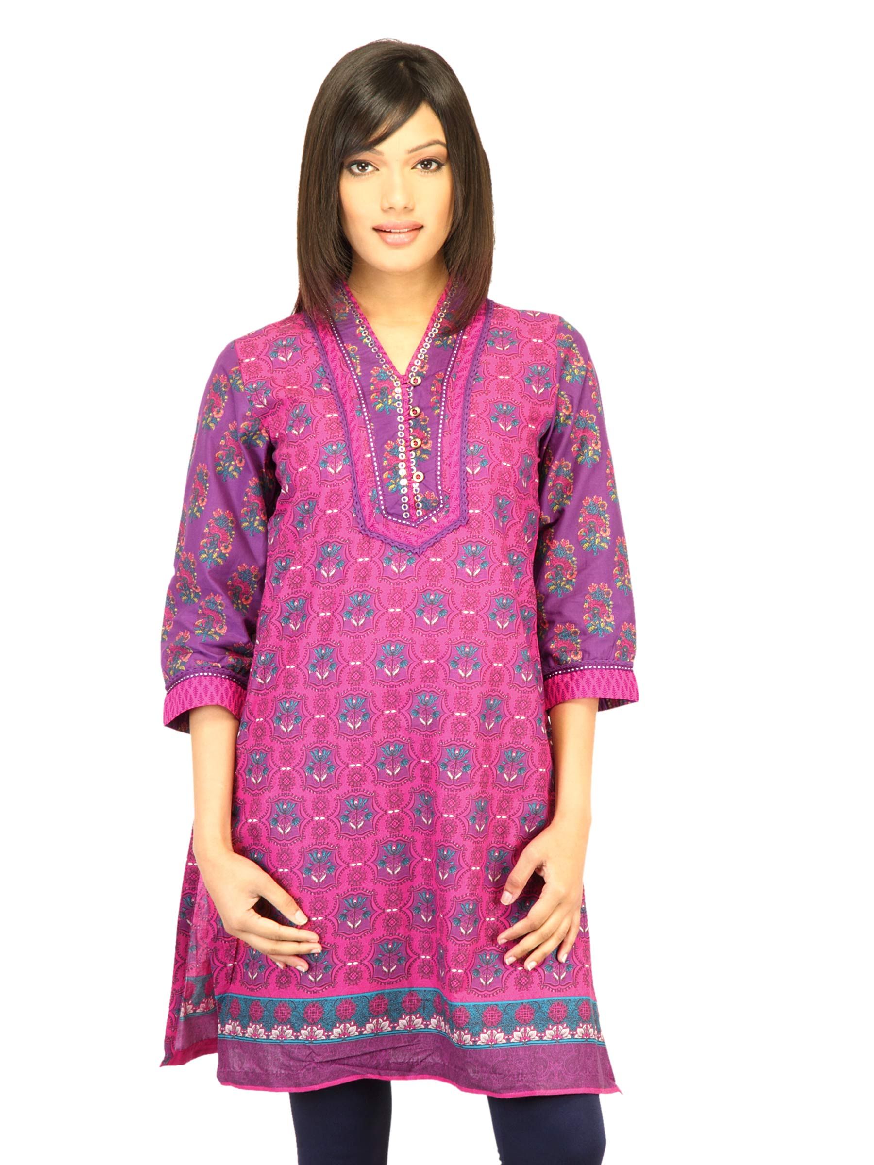 BIBA Women Printed Pink Kurta