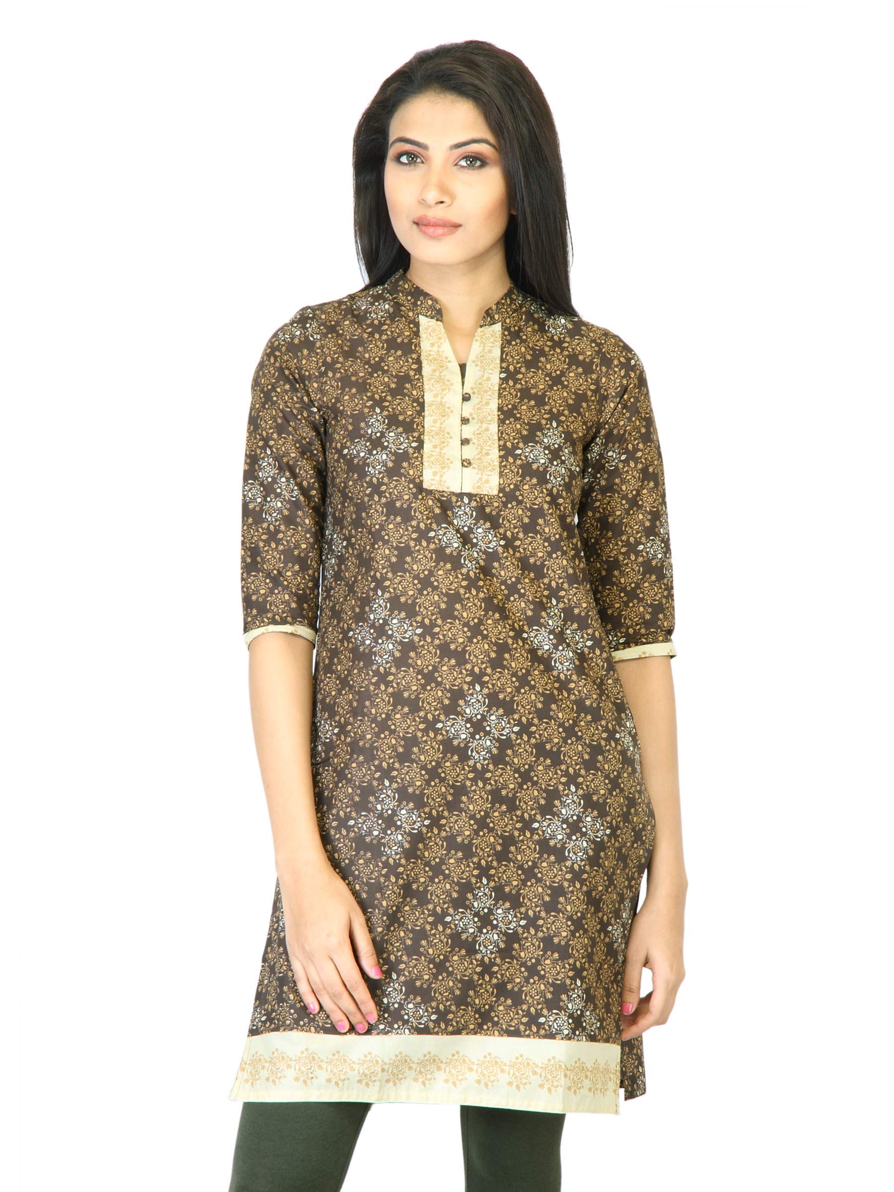 Vishudh Women Brown Printed Kurta