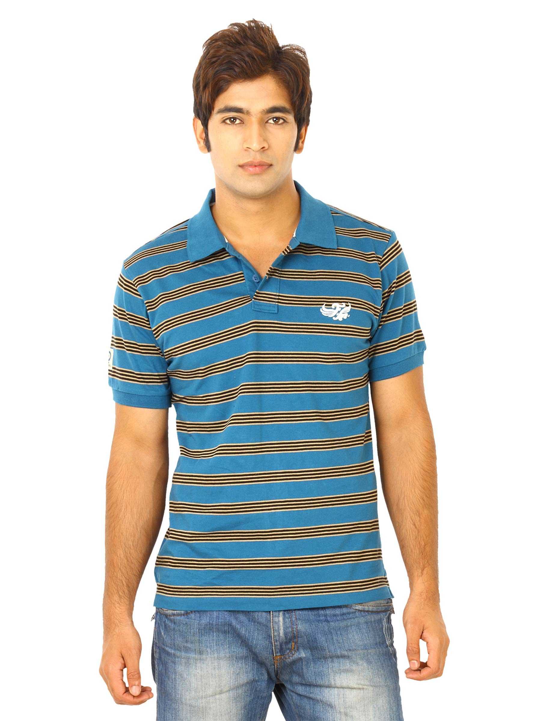 Flying Machine Men Blue Polo Tshirts