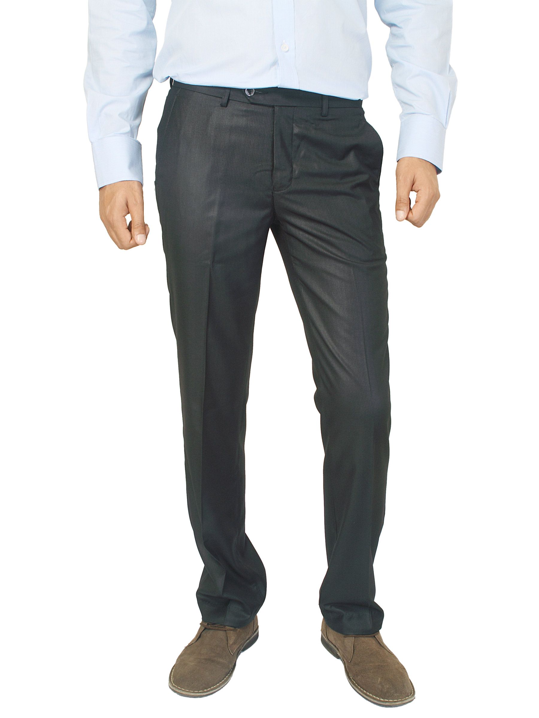 Genesis Men Solid Black Trousers