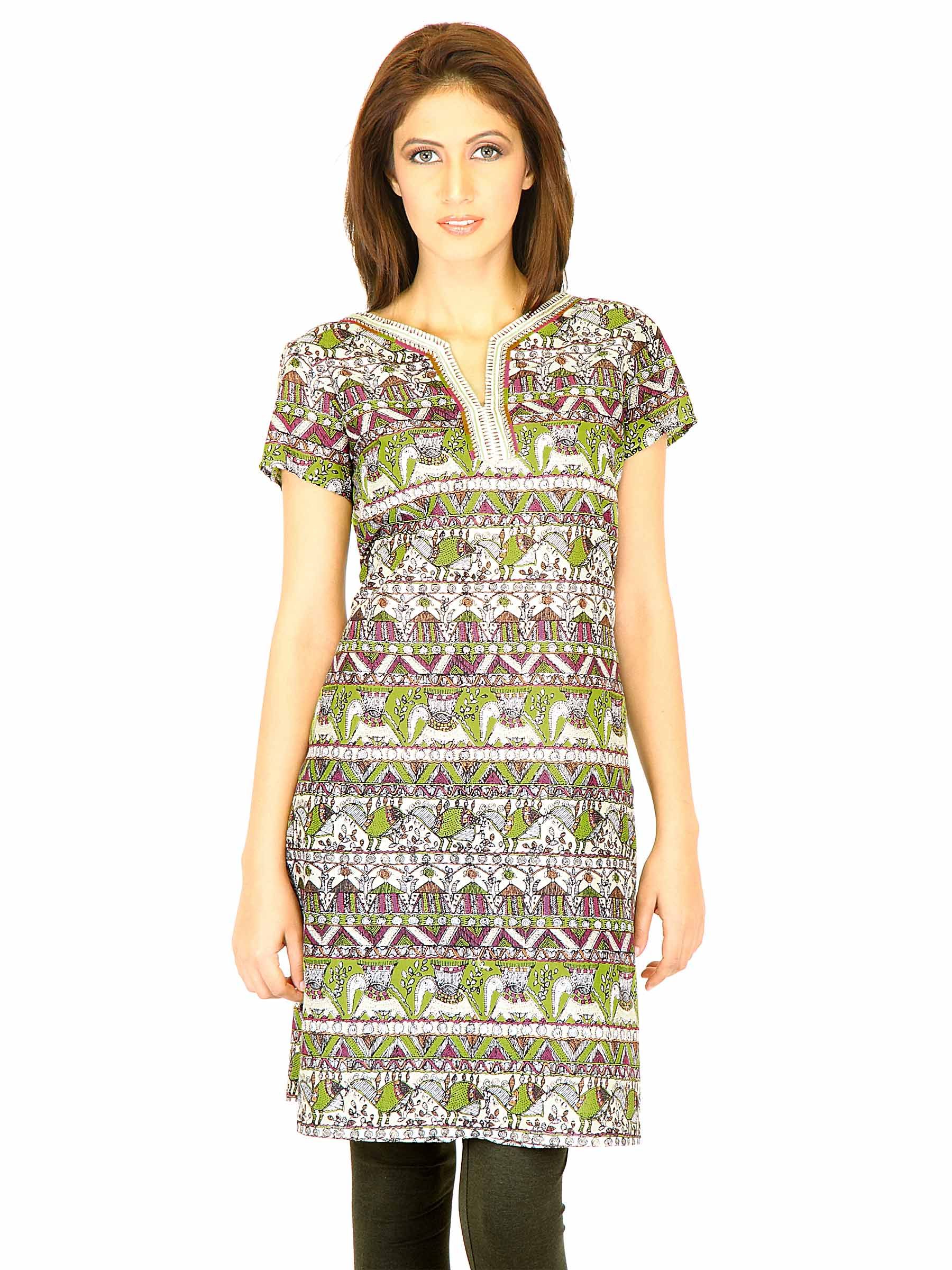 W Women Printed Green Kurtas
