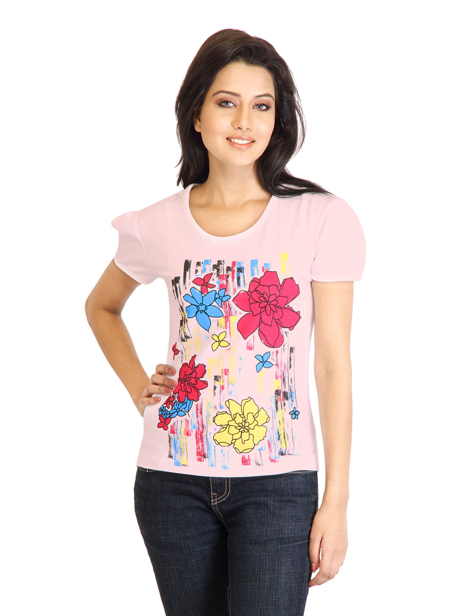 Tokyo Talkies Women Printed Pink Top