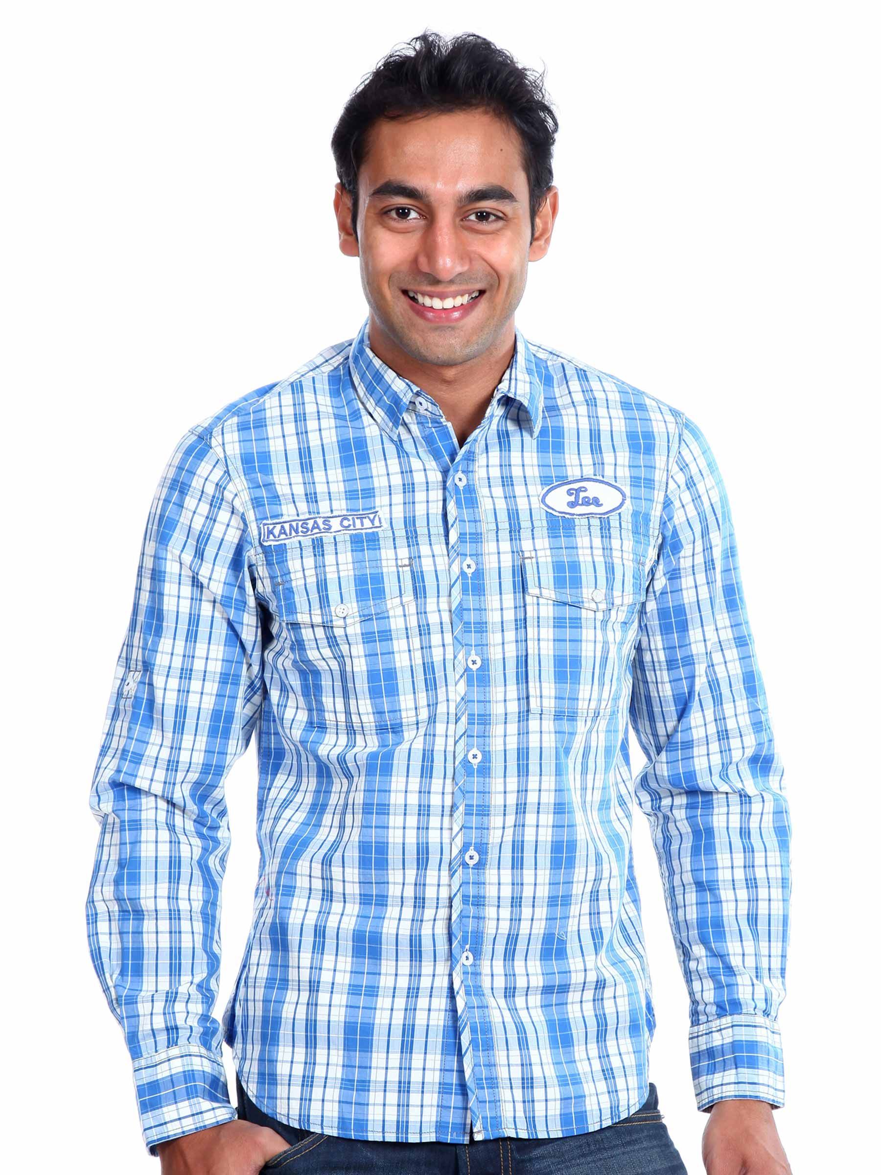 Lee Men checks Blue Shirt
