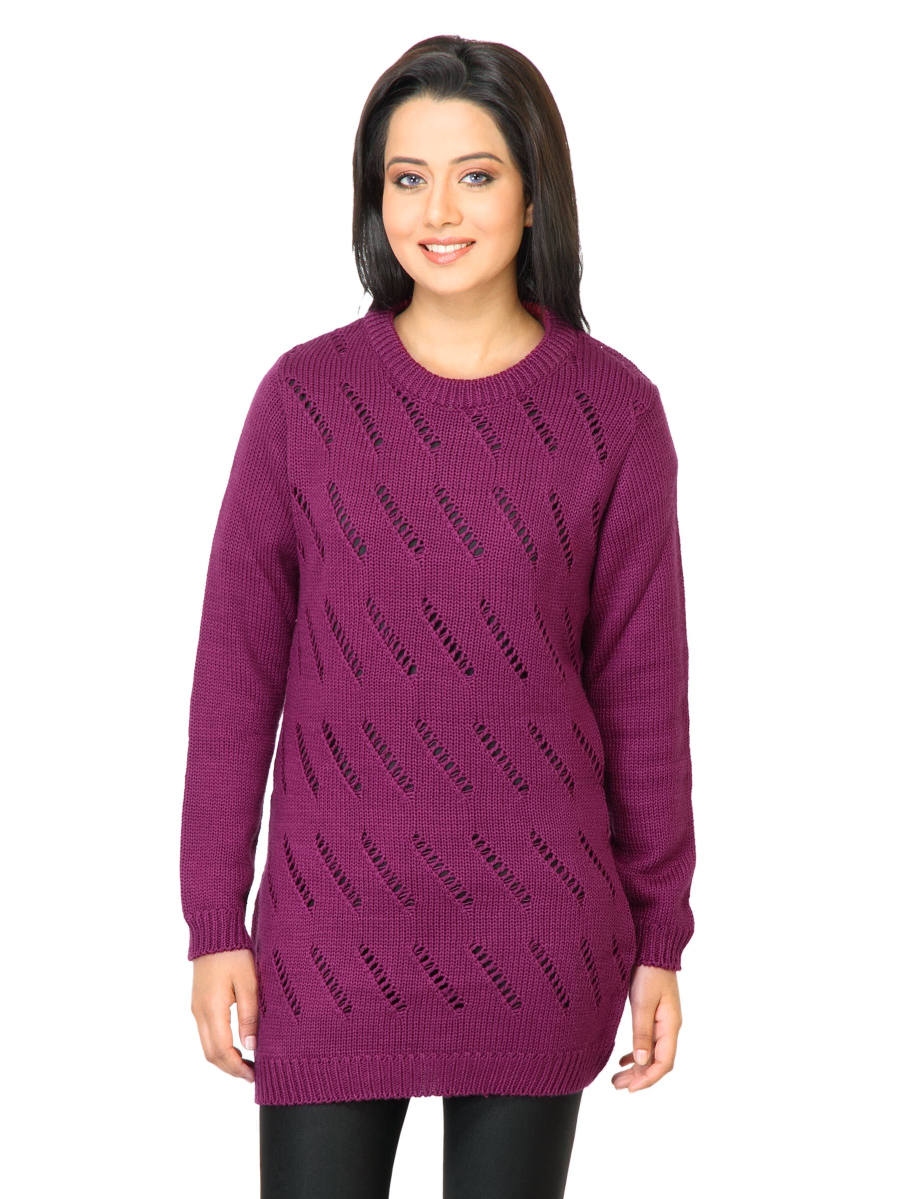 Jealous 21 Women Solid Magenta Sweater