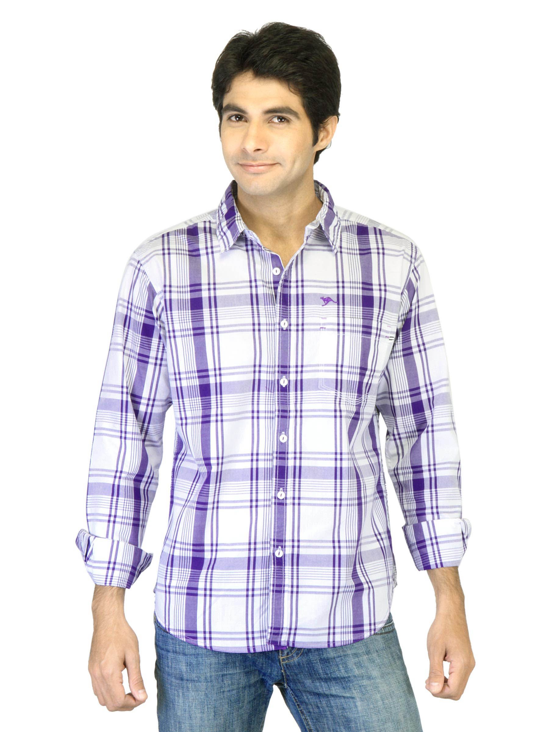 Highlander Men Purple Check Shirt