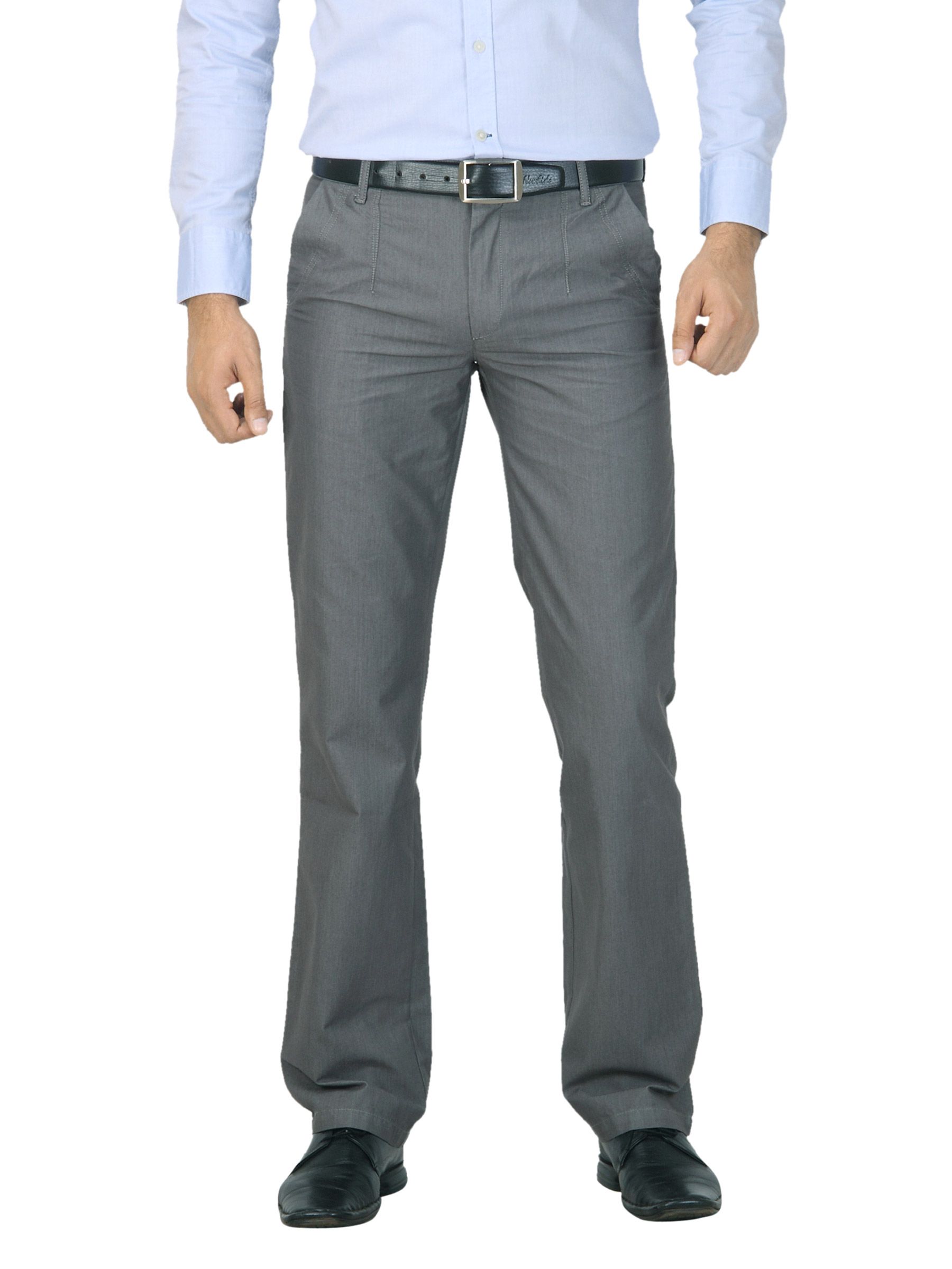 Mark Taylor Men Solid Grey Trouser