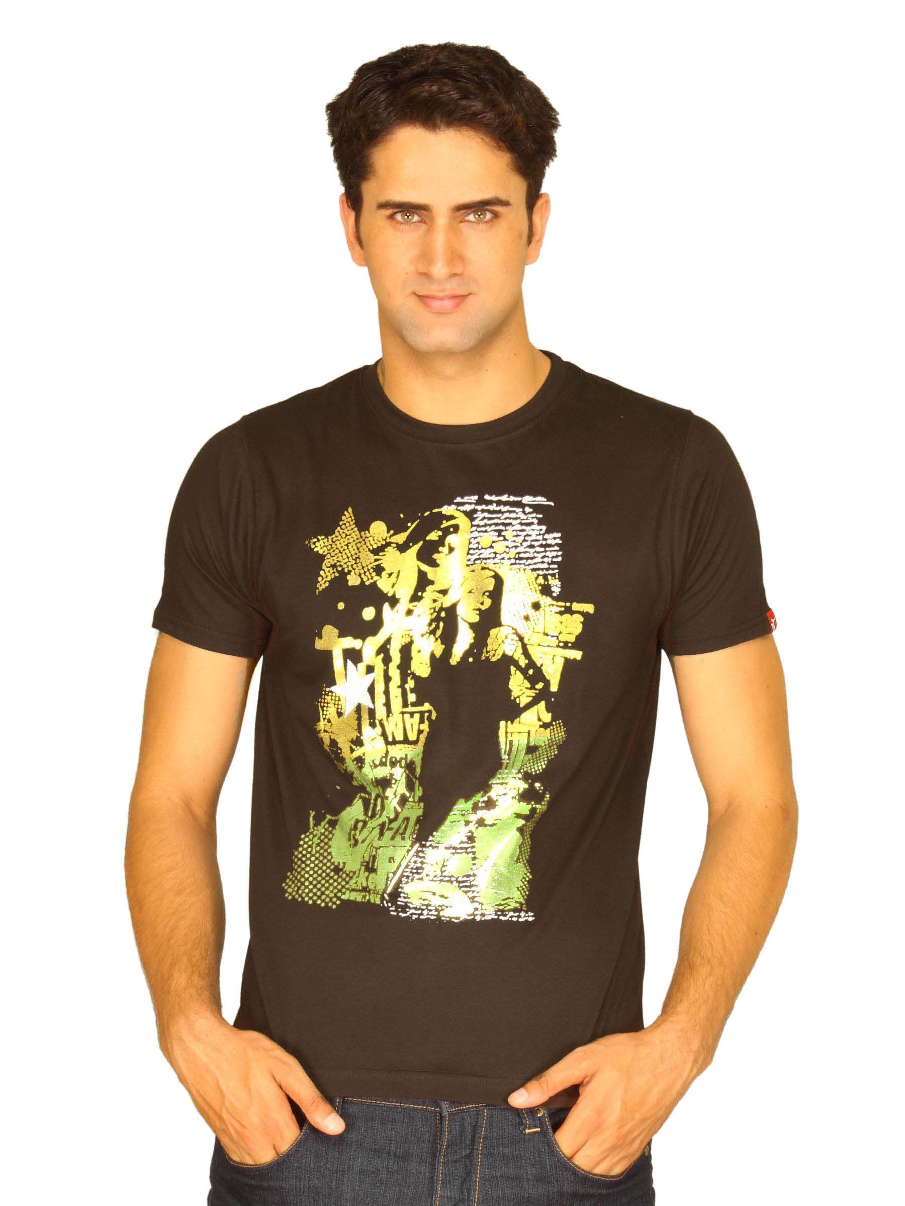 Probase Men's Graphic Black T-shirt