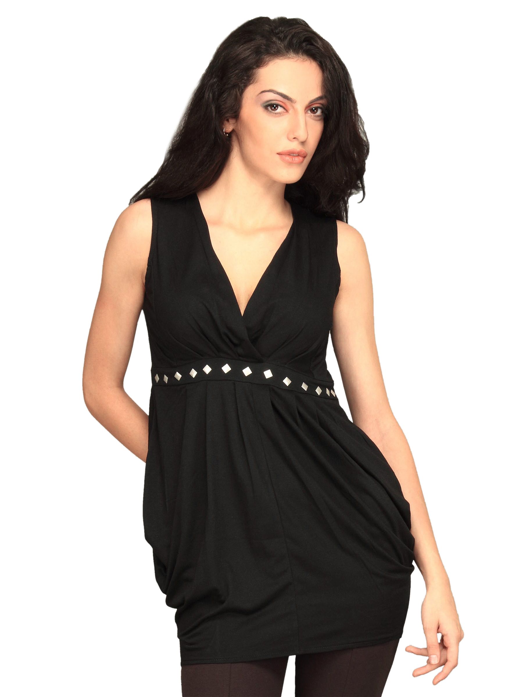 Jealous 21 Women Black V Neck Party Top