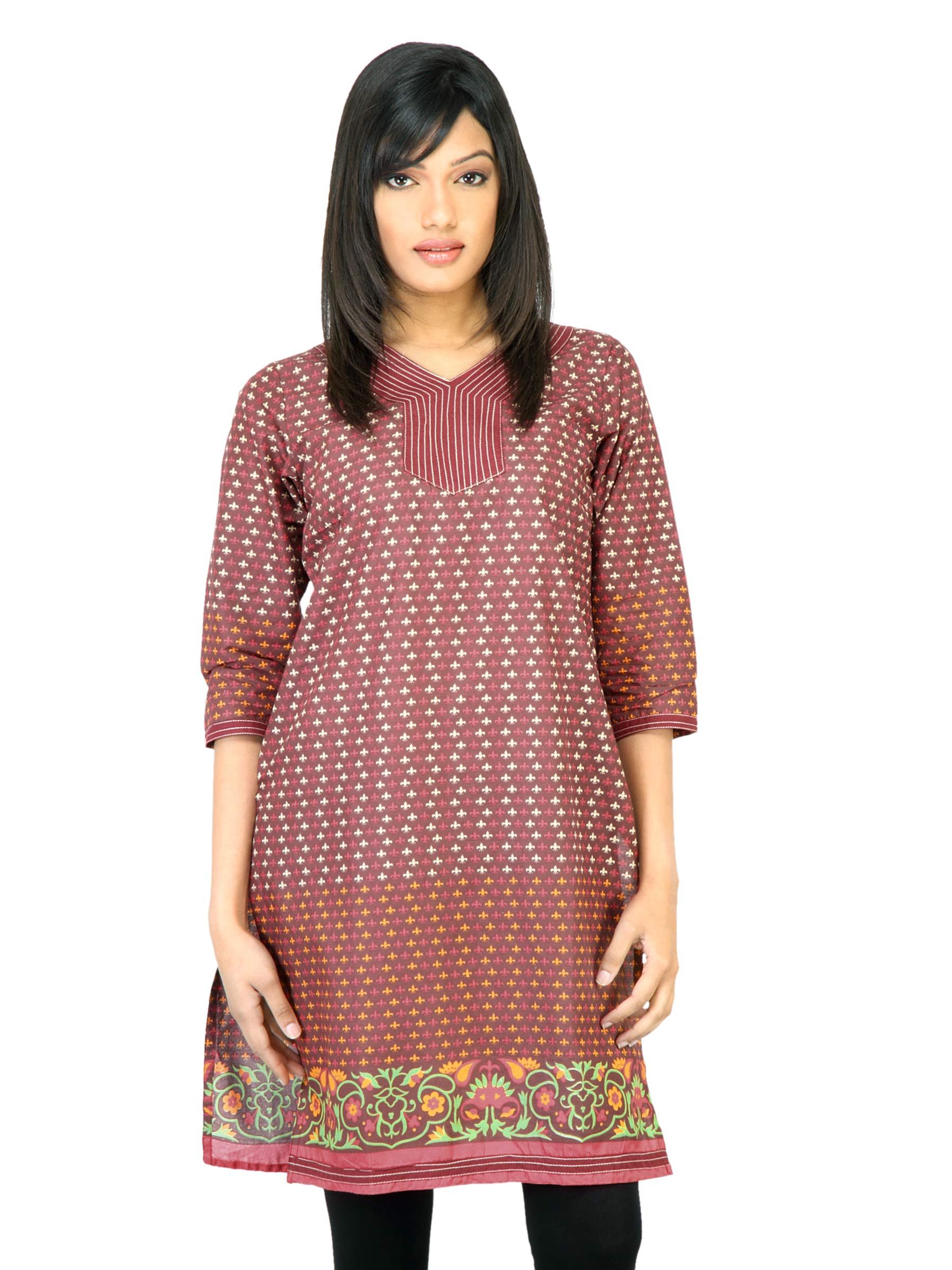 Vishudh Women Brown Printed Kurta