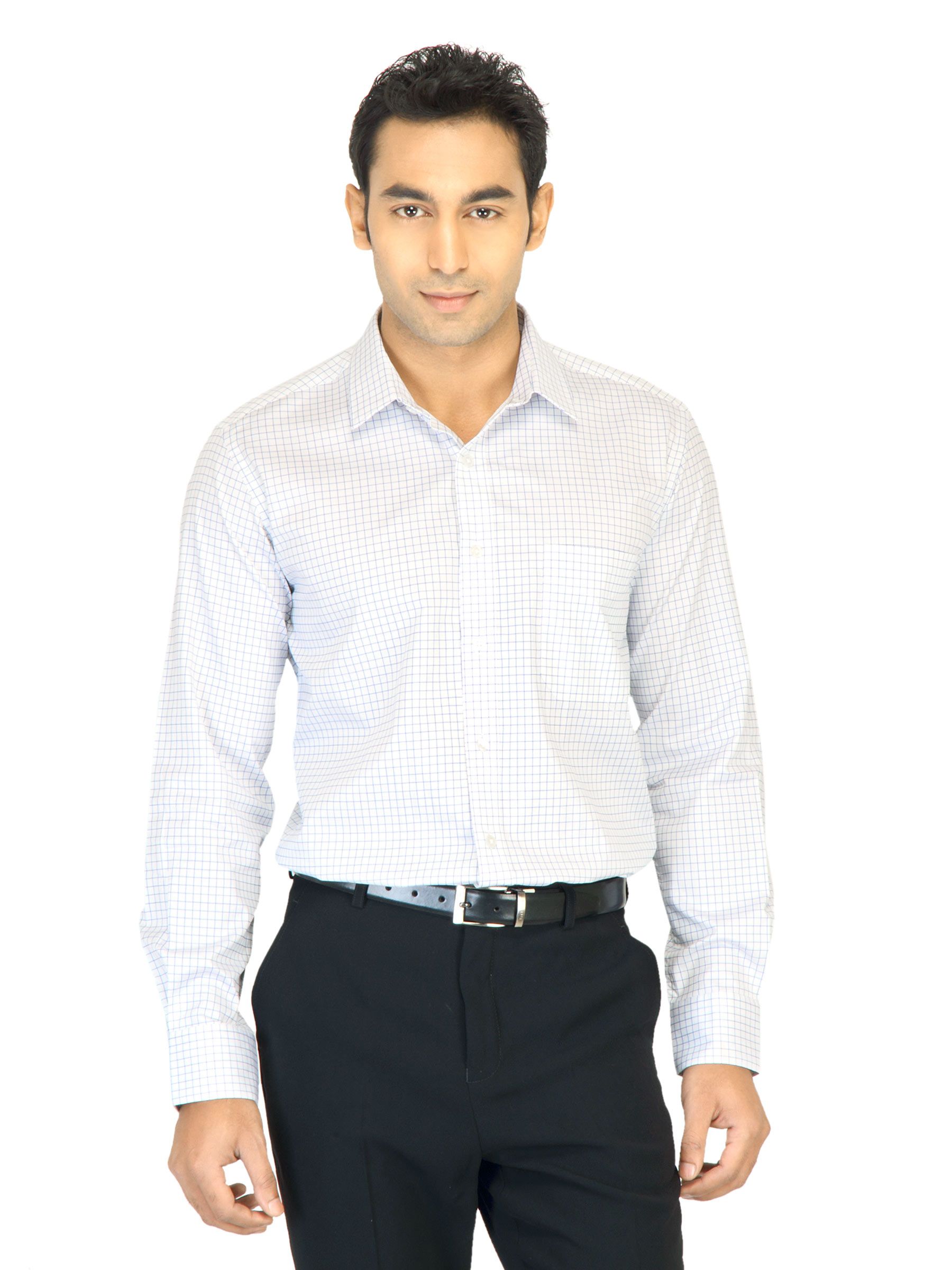 Black Coffee Men Check White Shirt