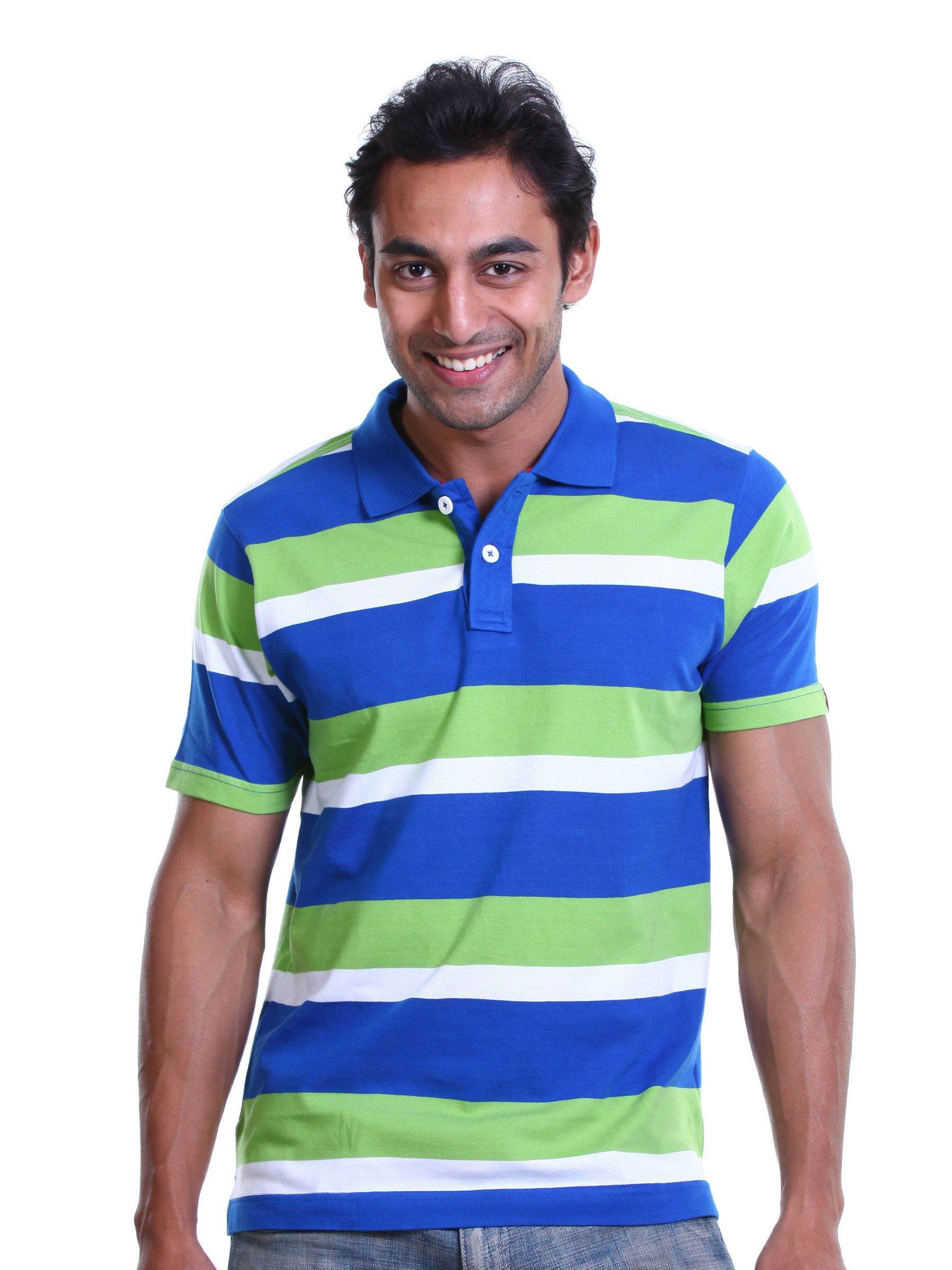 Probase Men Blue & Green T-shirt