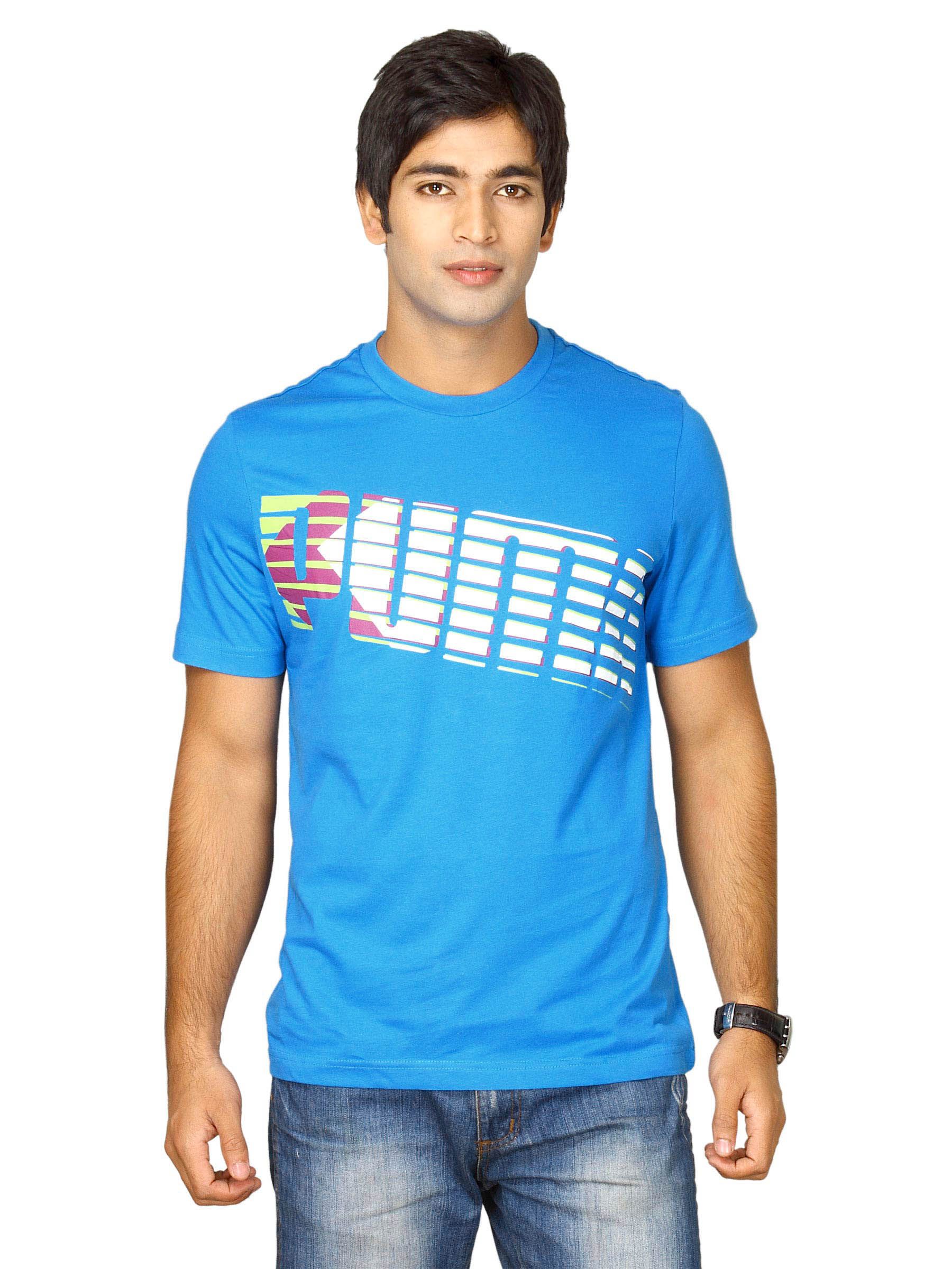 Puma Men's Chevron Wording Blue T-shirt