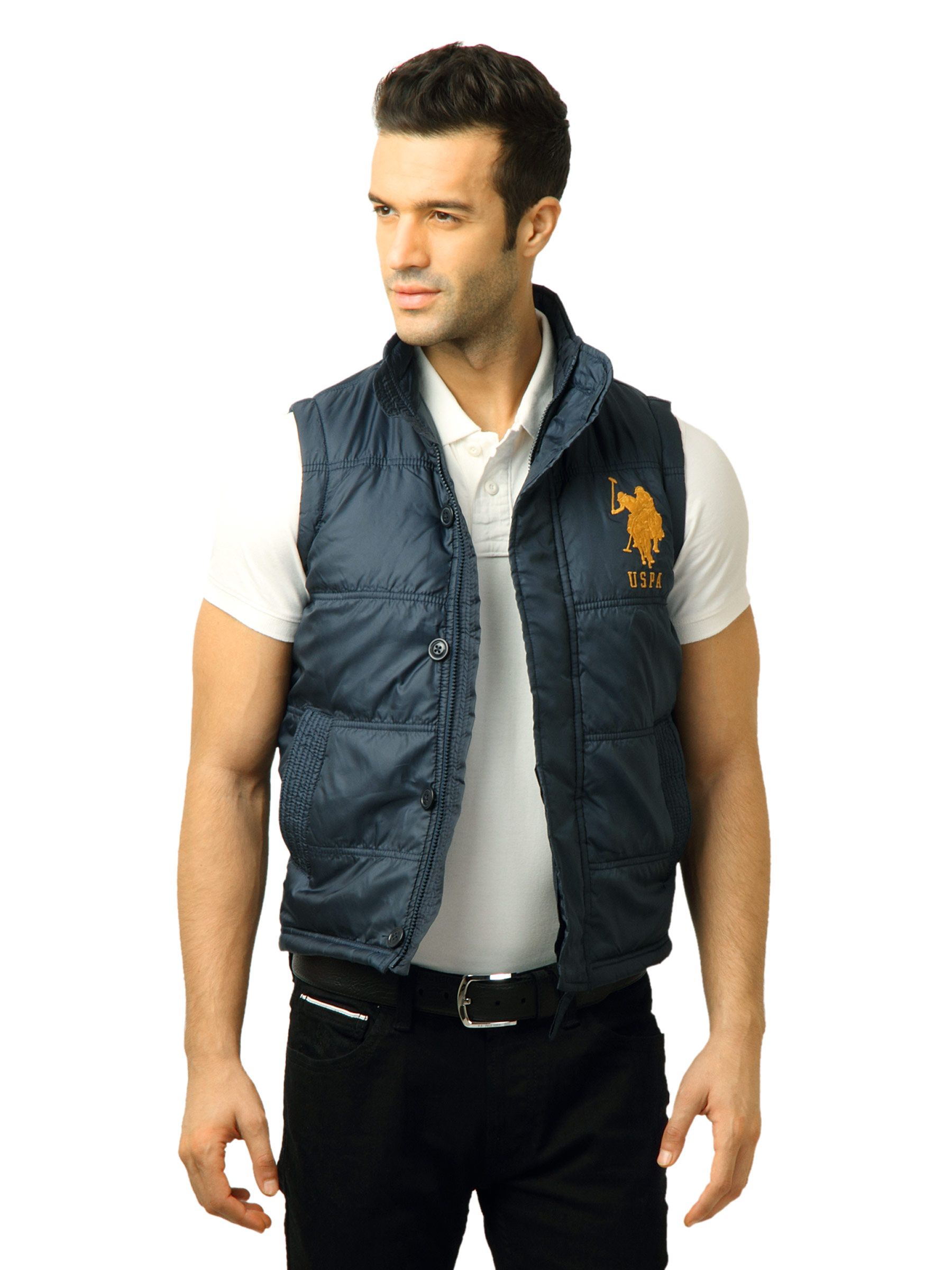 U.S. Polo Assn. Men Solid Navy Blue Jacket
