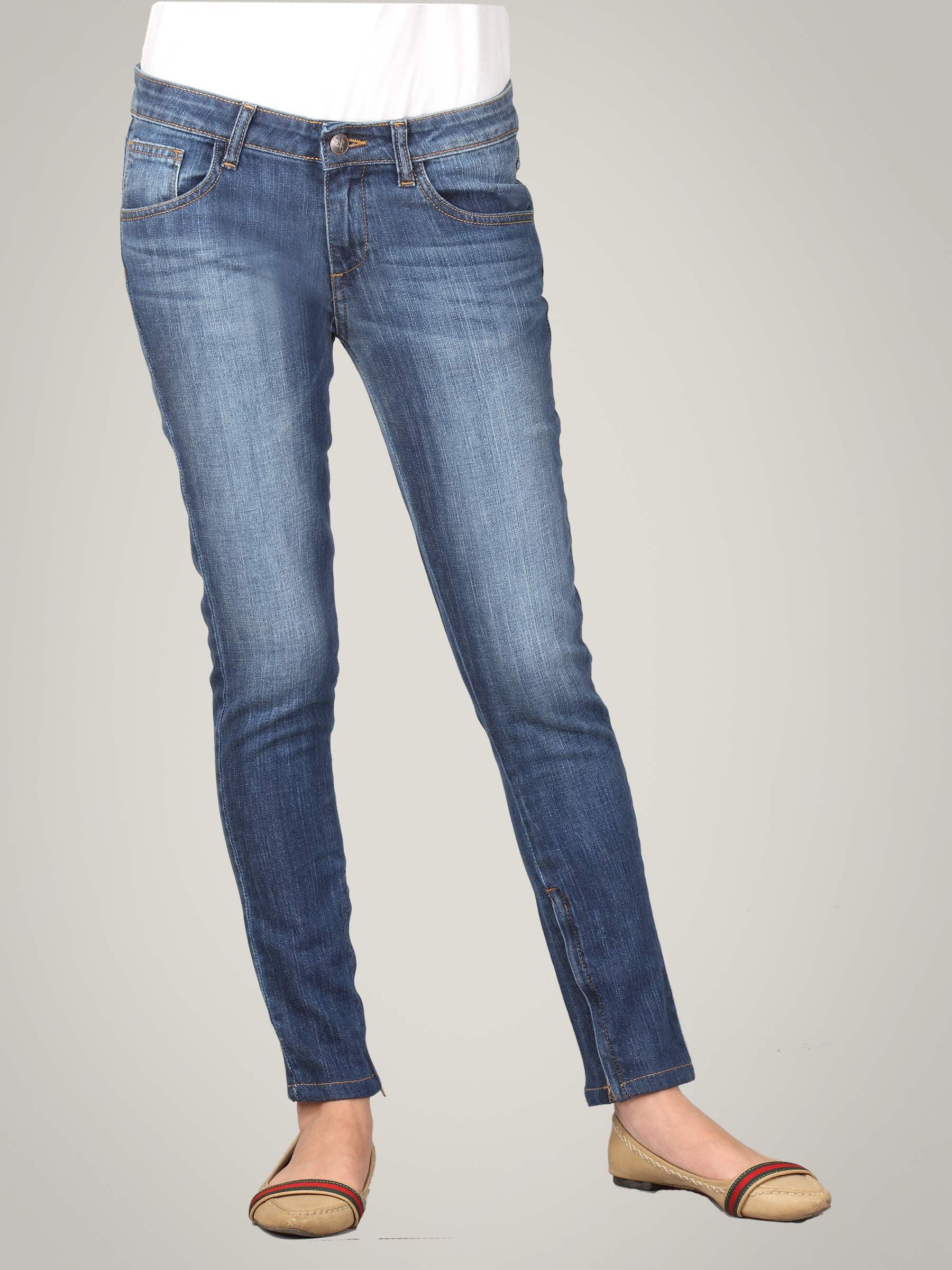 Jealous 21 Women Supper Skinny Zipped Ankle Light Blue Jeans