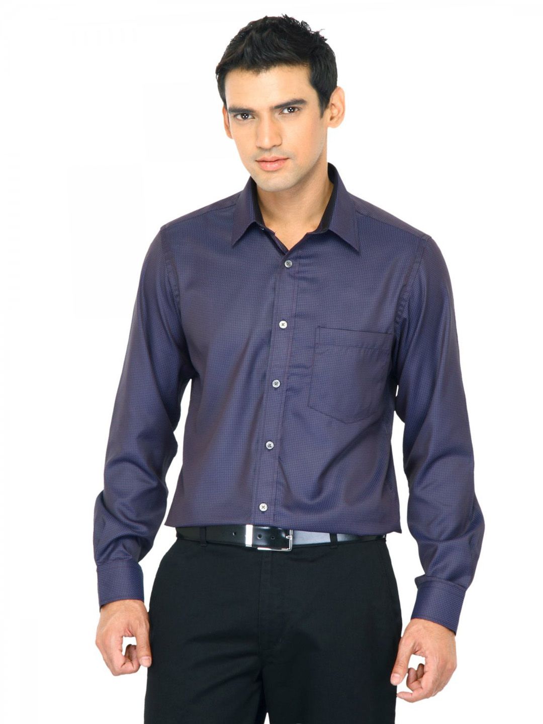 Indigo Nation Men Check Purple Shirts