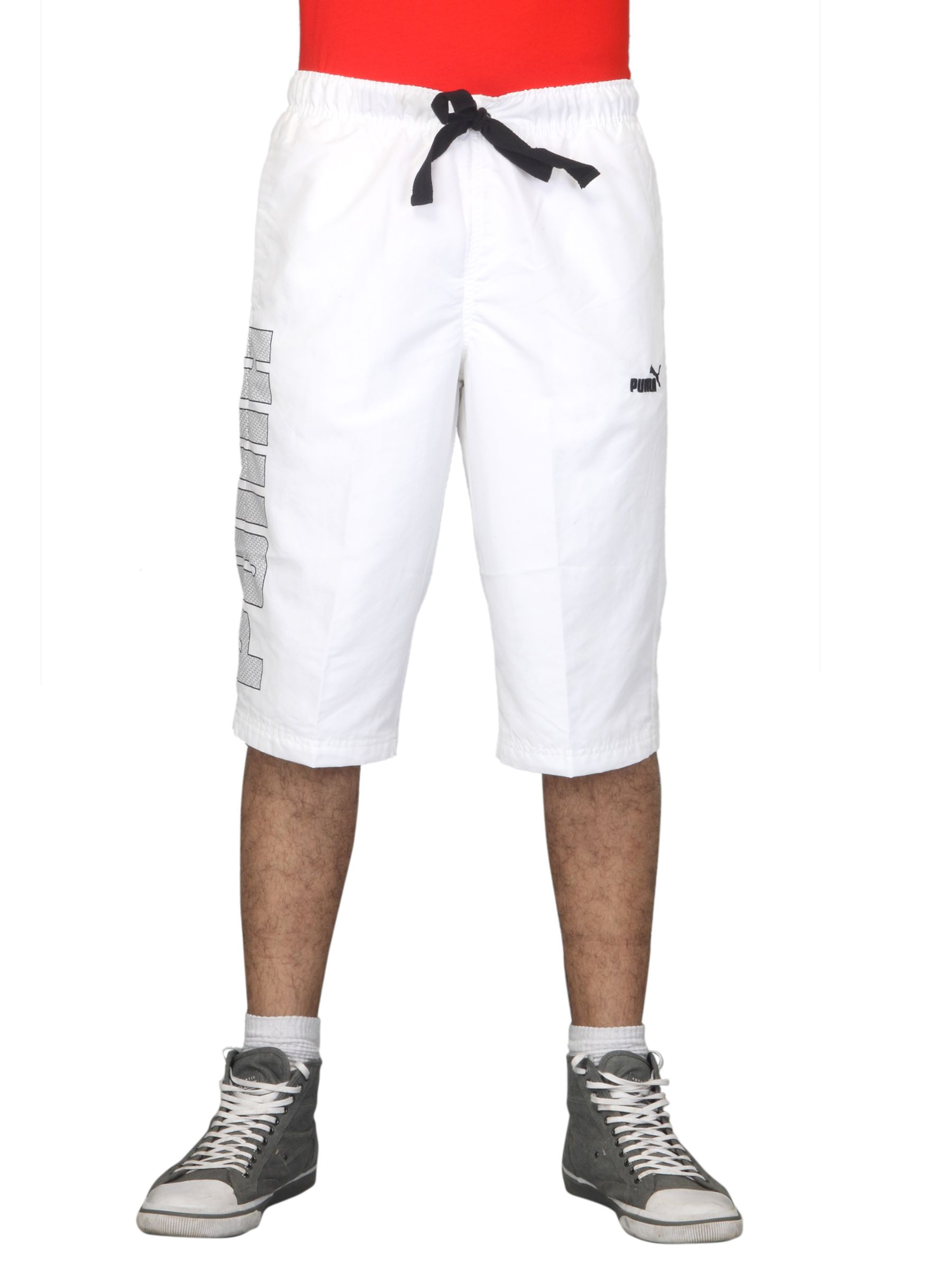 Puma Men's Long Logo Bermuda White Short