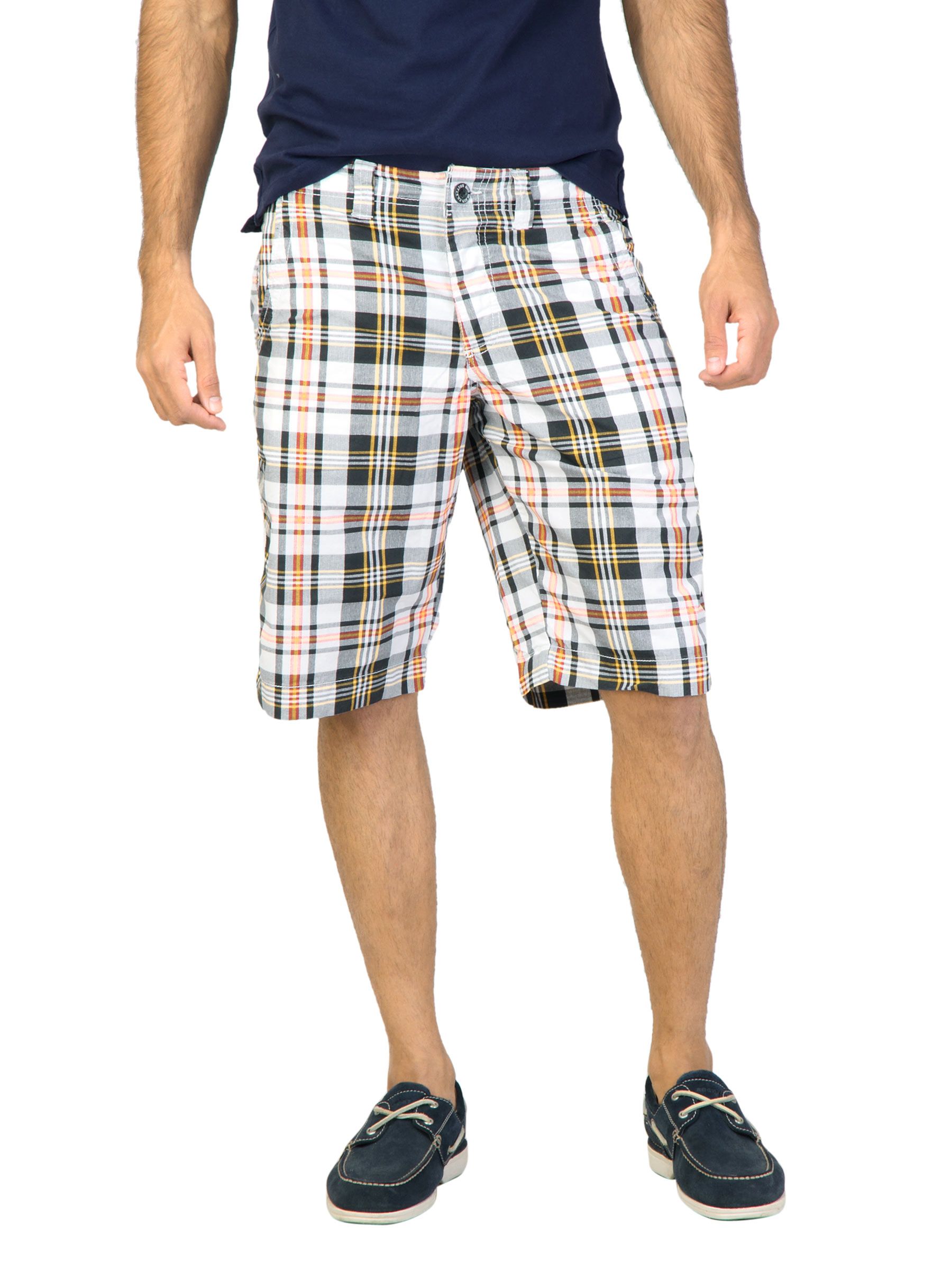 Status Quo Men Check Black Shorts