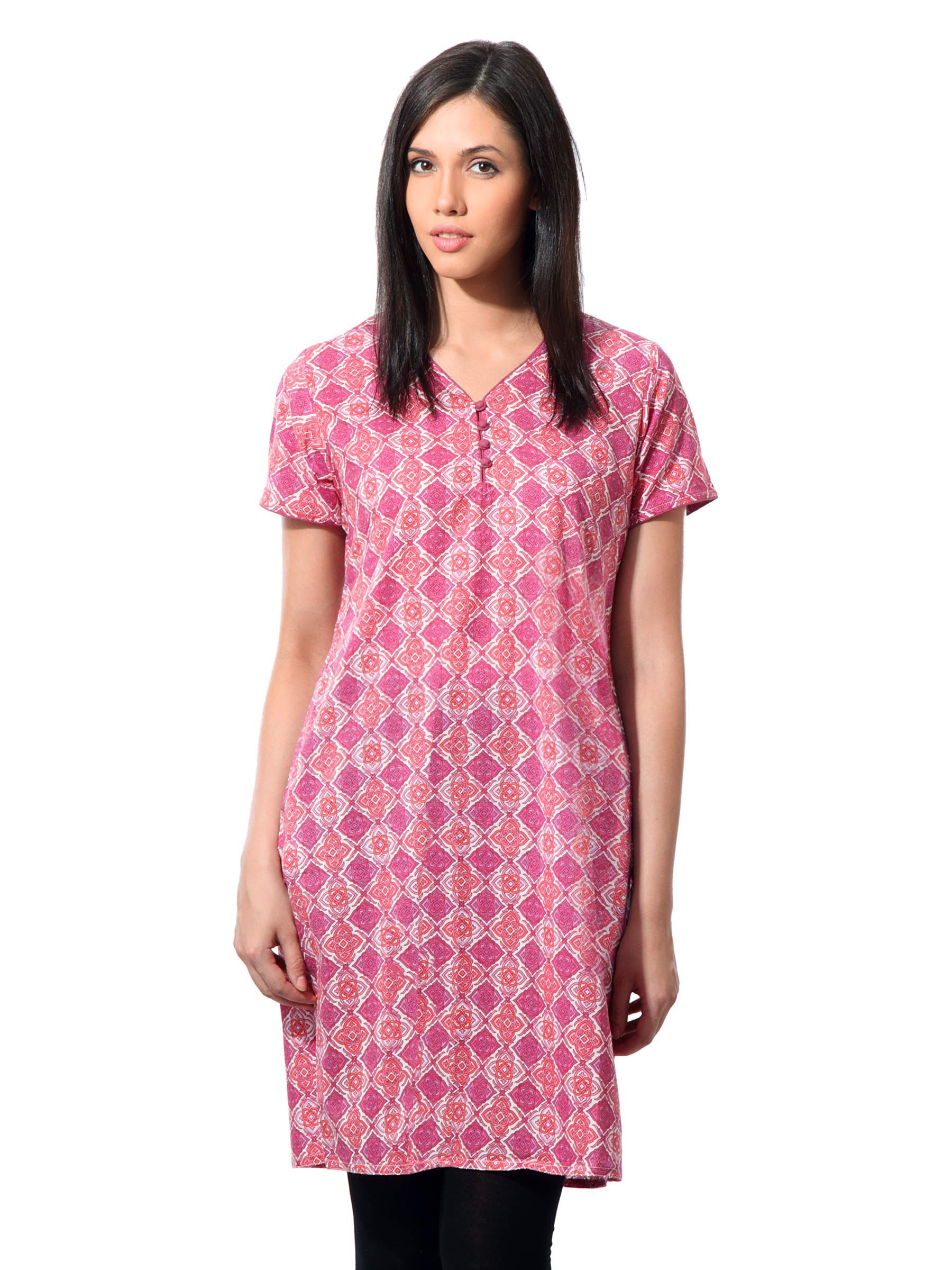 Fabindia Women Printed Pink Kurta