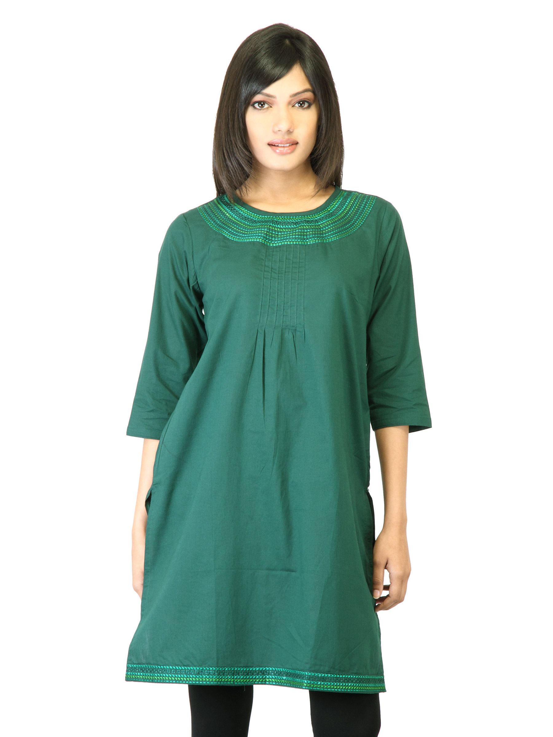 Folklore Women Green  Kurta