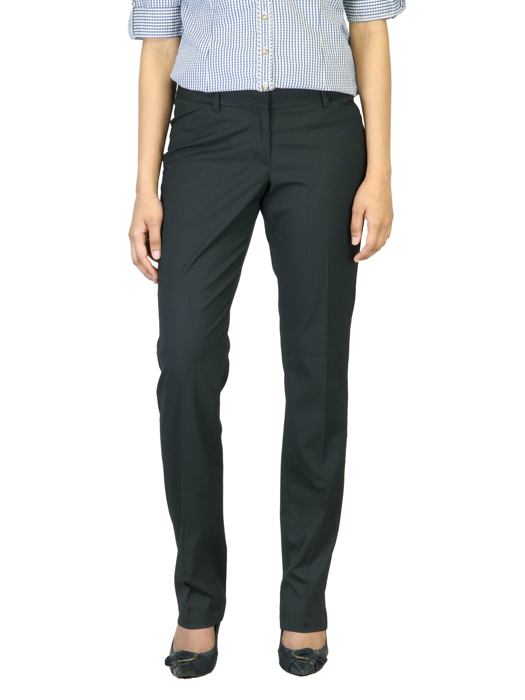 Scullers For Her Women Striped Black Trousers