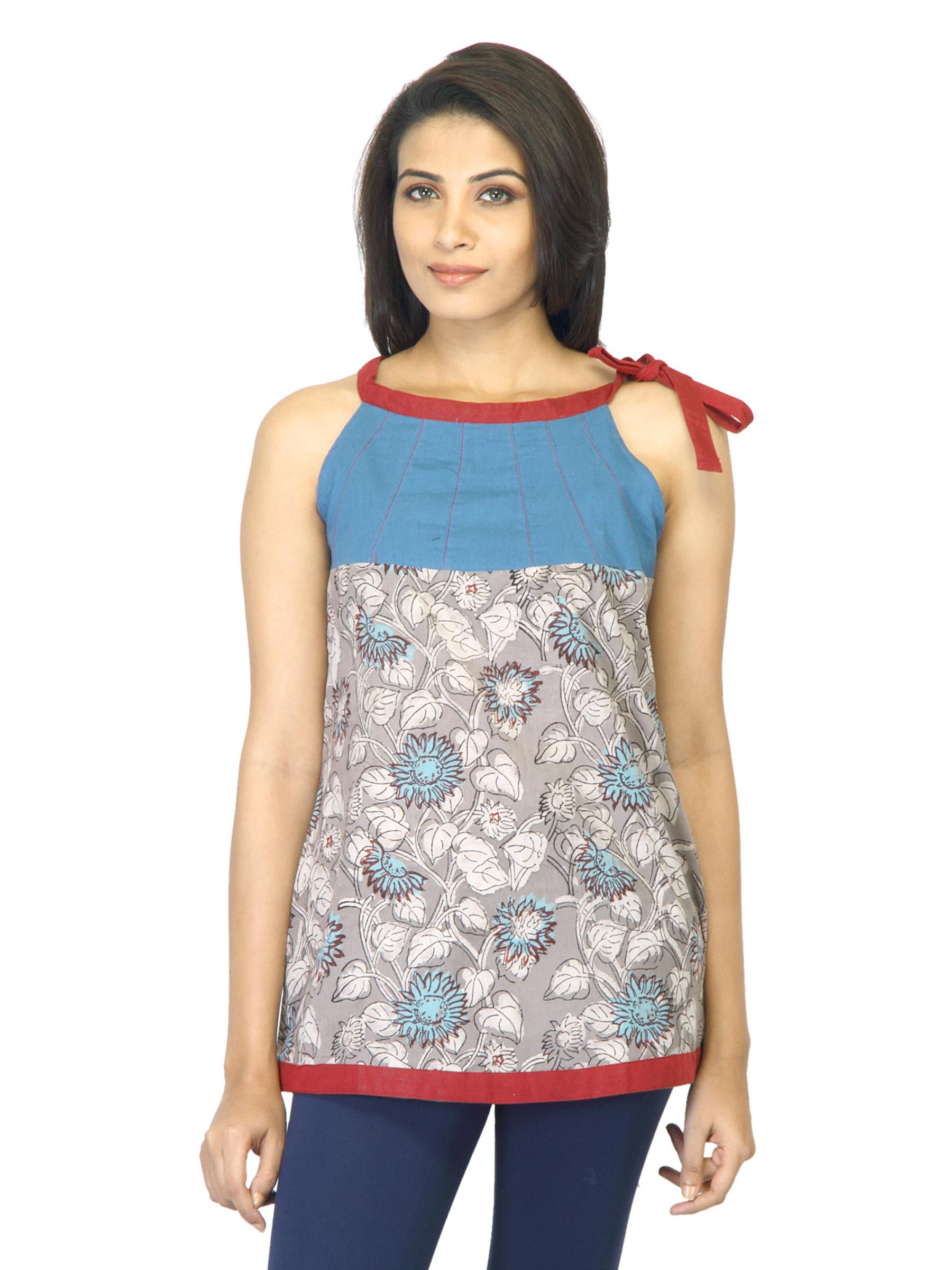 Mother Earth Women Printed Grey Tunic