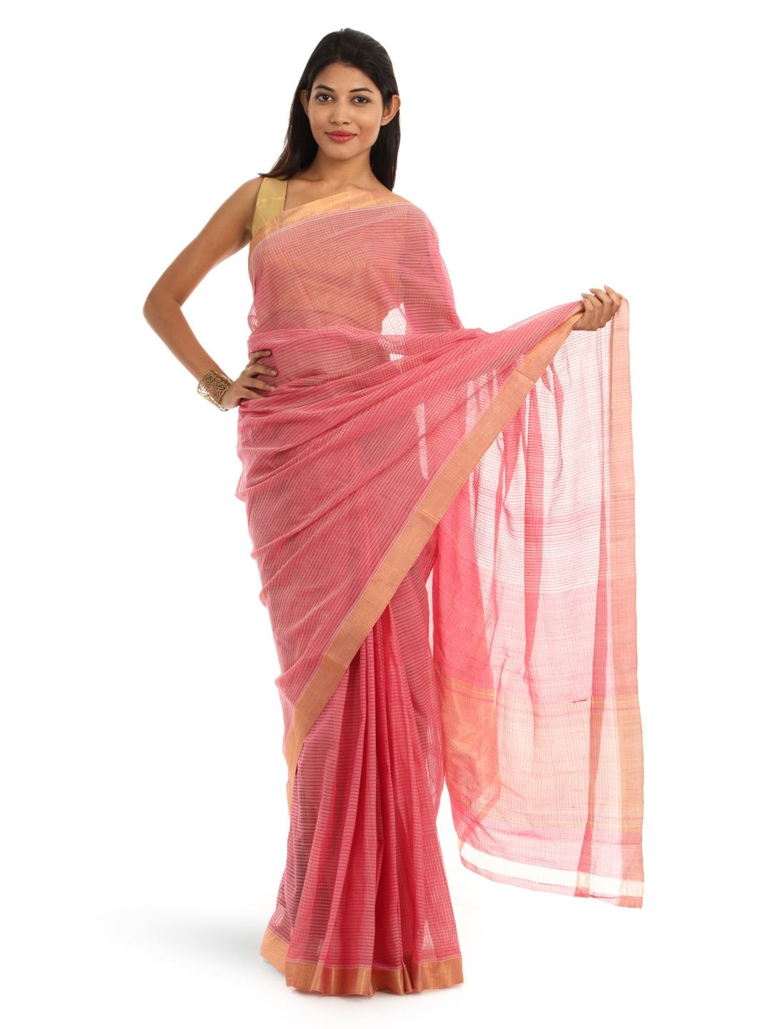Fabindia Pink Mangalgiri Saree