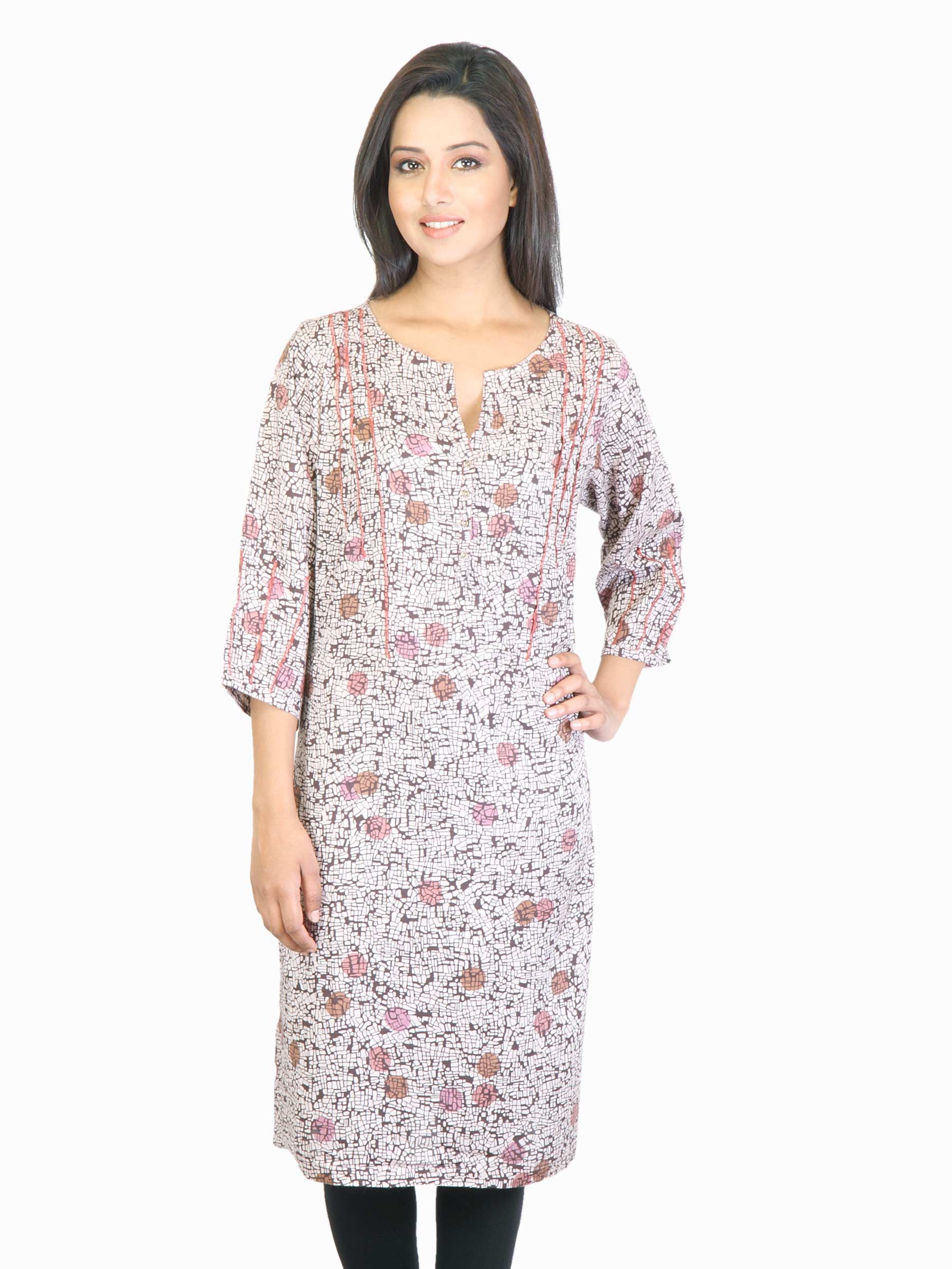 W Women Brown Printed Kurta