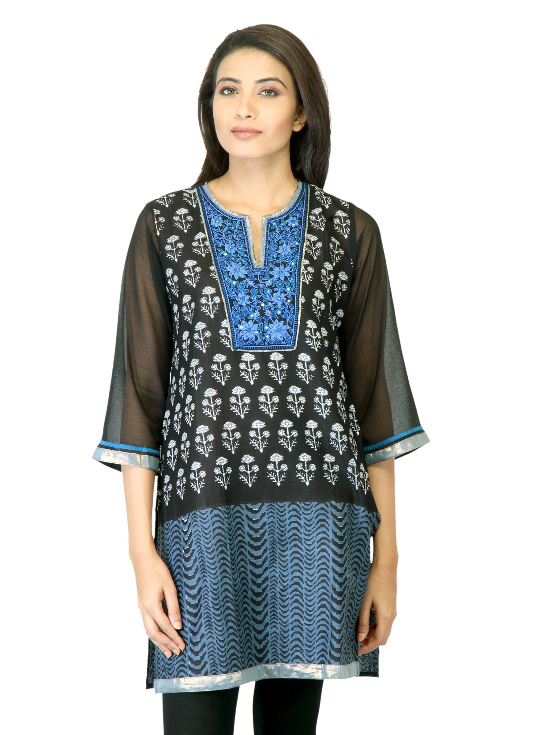 Aneri Women Naahar Black Kurta