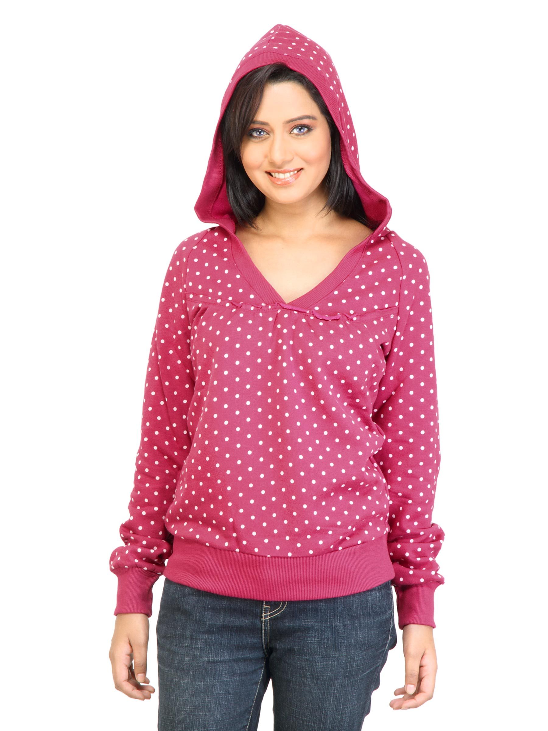 United Colors of Benetton Women Printed Pink Sweatshirt