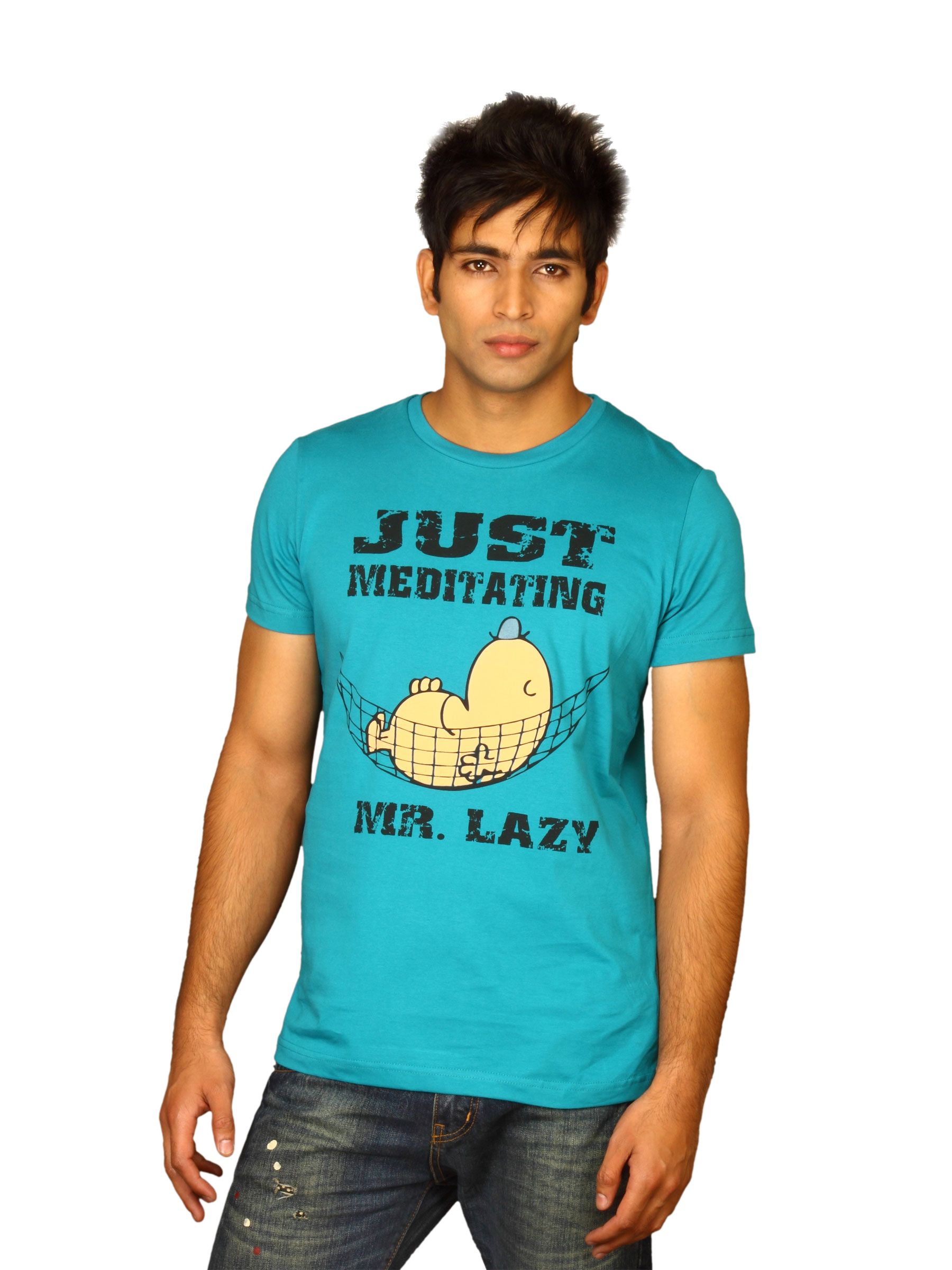 Mr.Men Men's Just Mediating Mr.Lazy Blue T-shirt