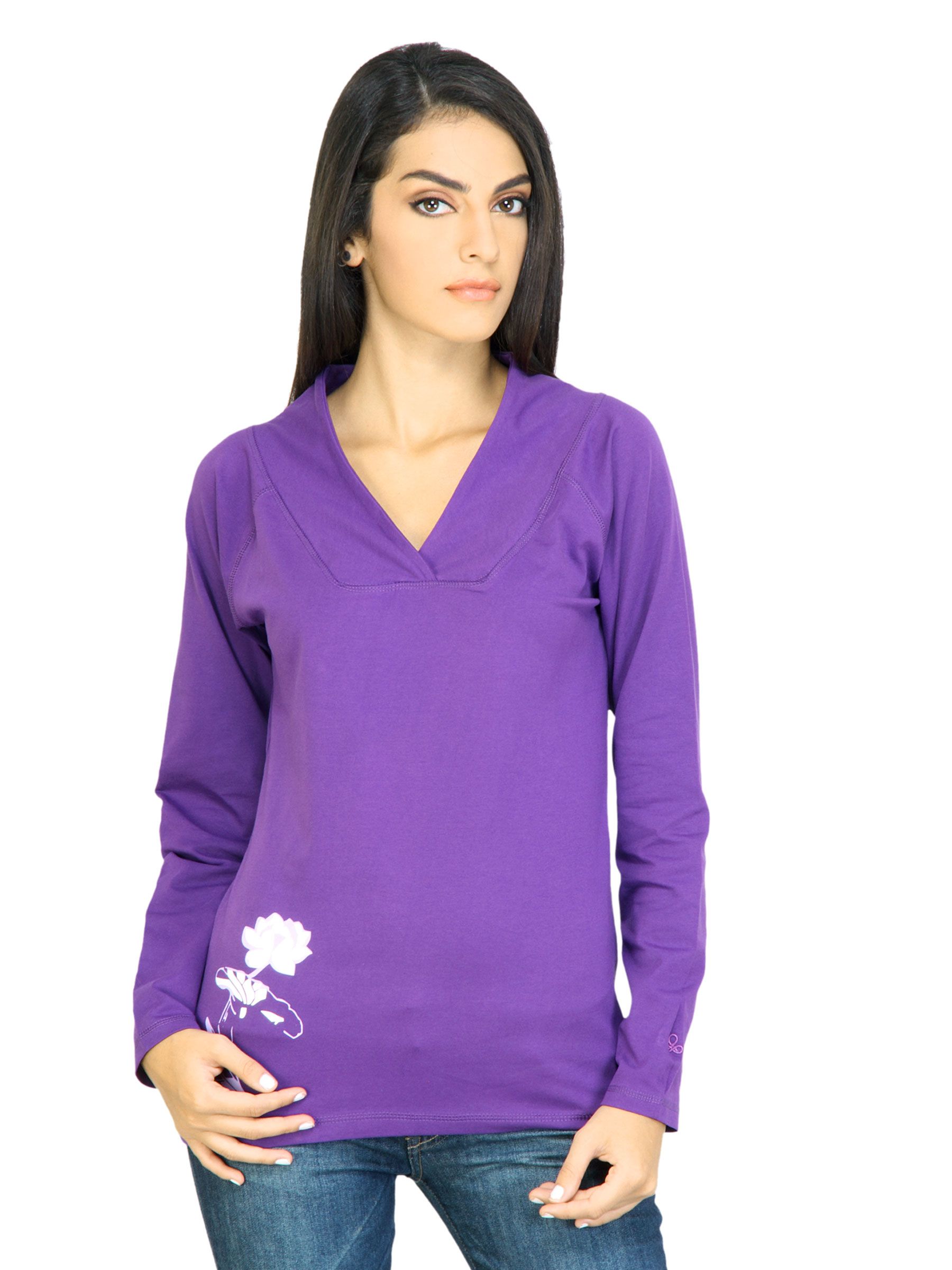 Urban Yoga Women Solid Purple Tops