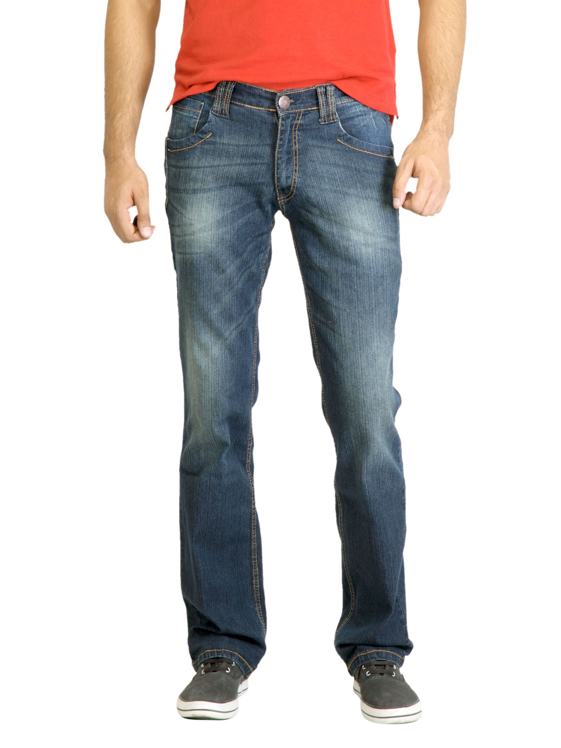 Locomotive Men Washed Blue Jeans