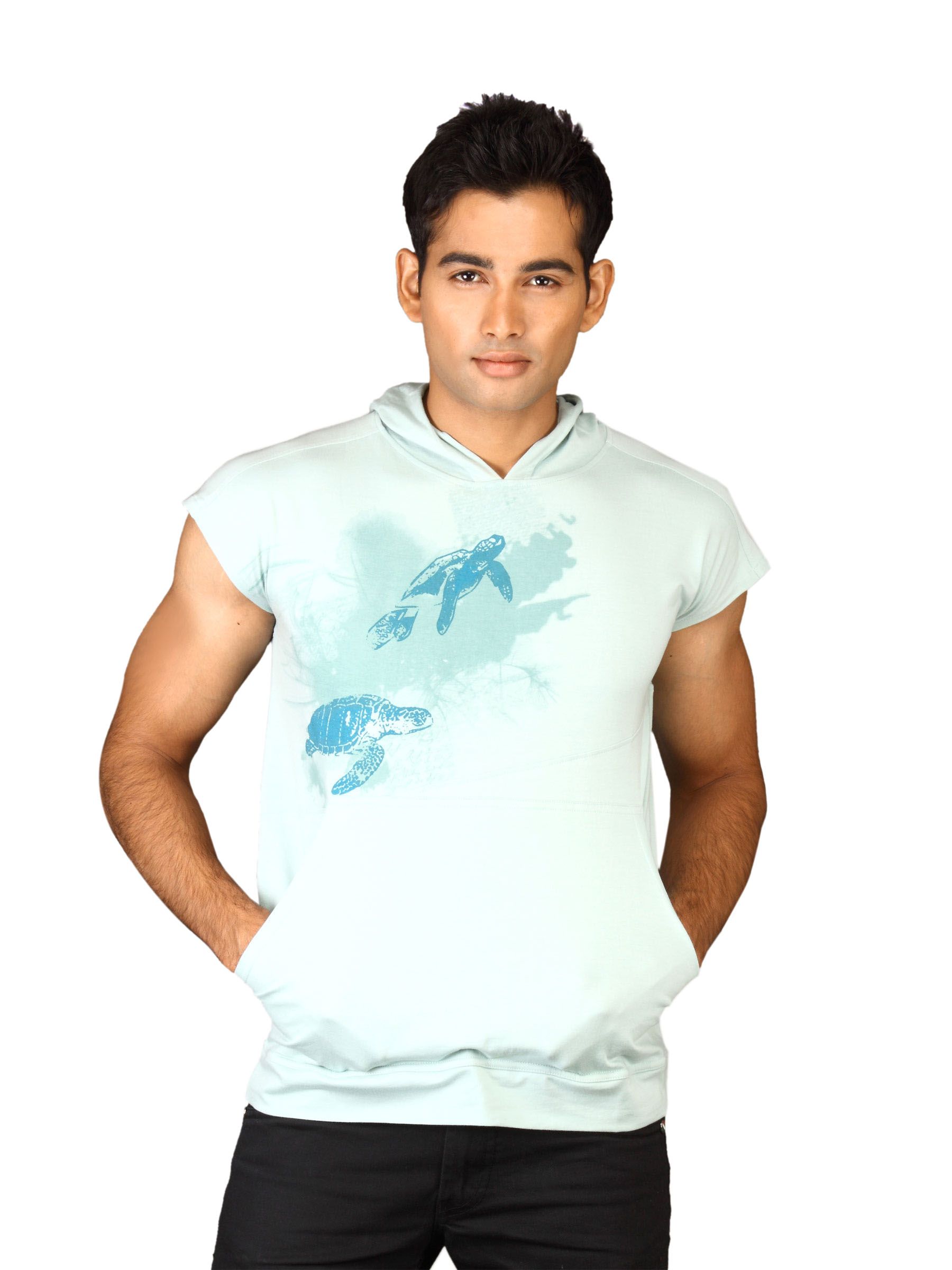DUSG Men's Tortoise Organic Aqua T-shirt