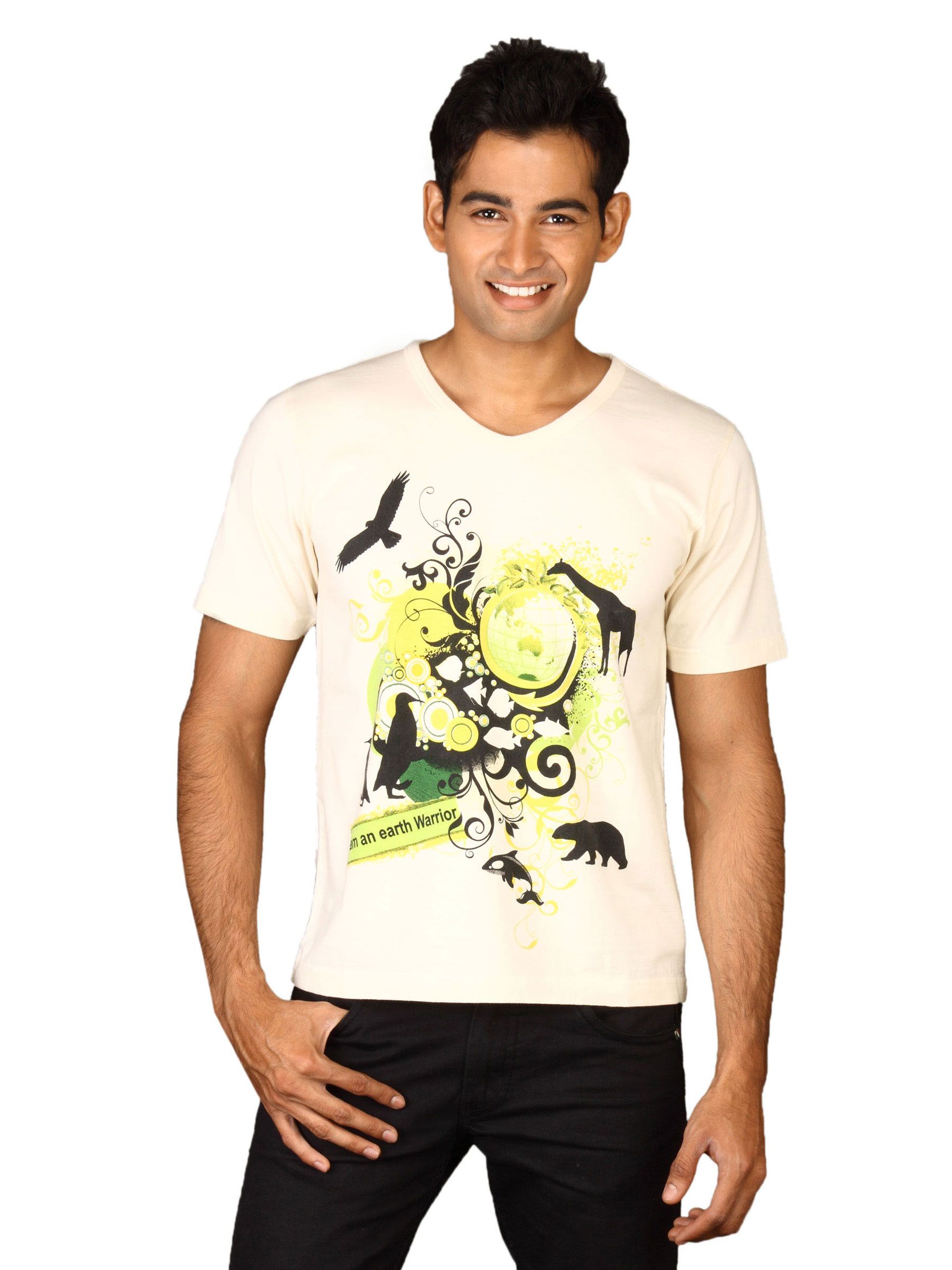 DUSG Men's Earth Warrior Organic Natural T-shirt